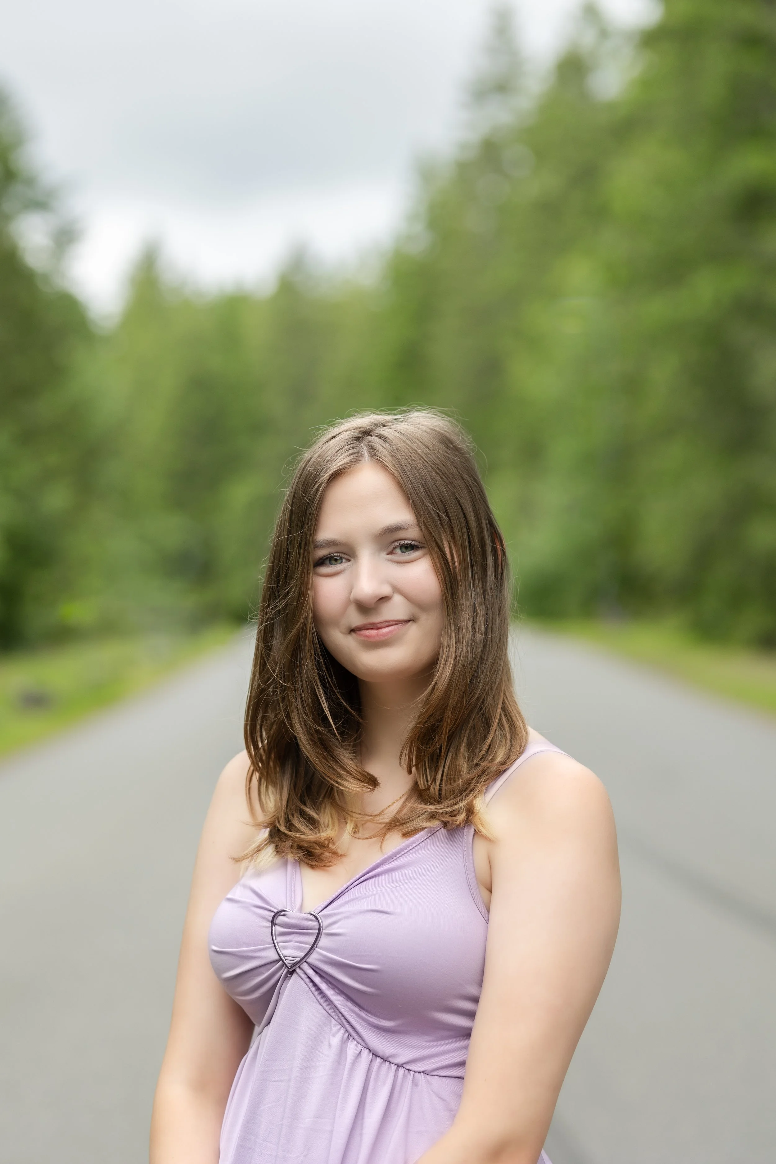 Senior photo taken on the road to Klahowya Secondary School