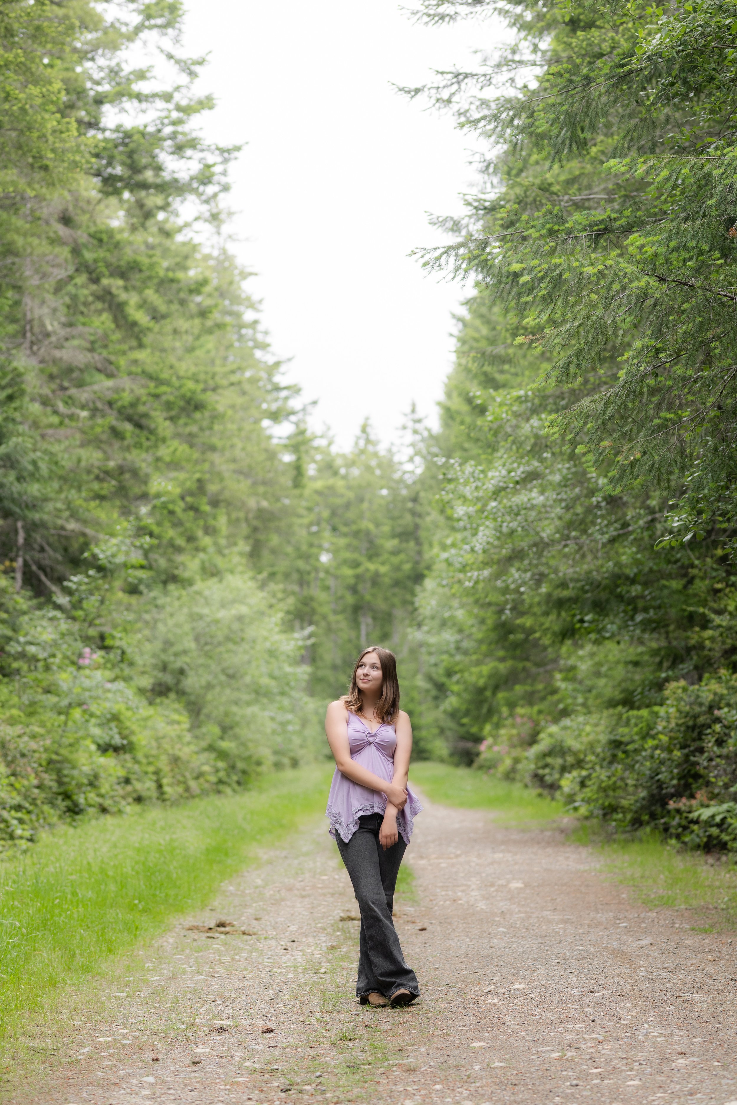 Kitsap senior picture taken in a forest