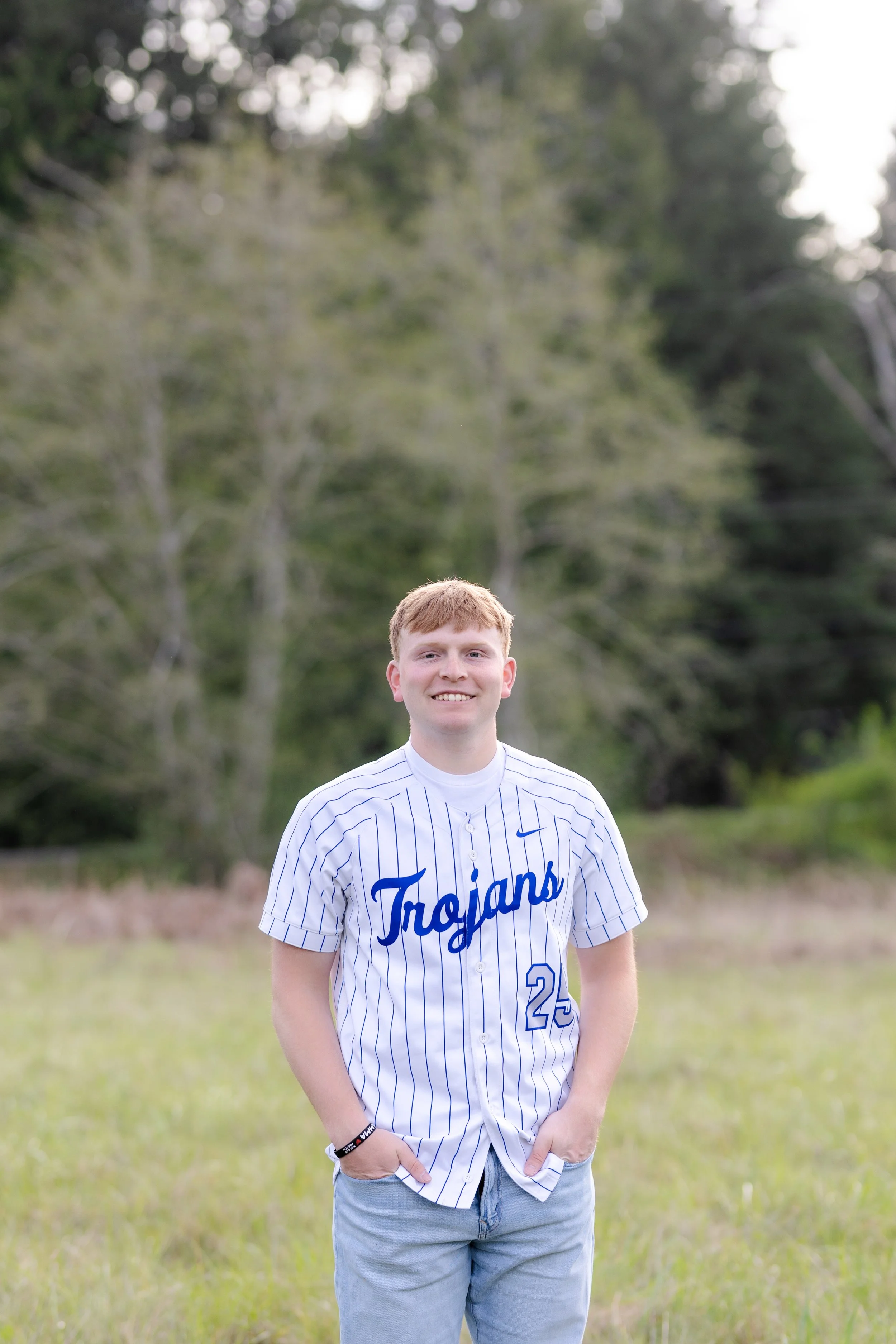 Olympic High School Trojans Baseball jersey senior picture
