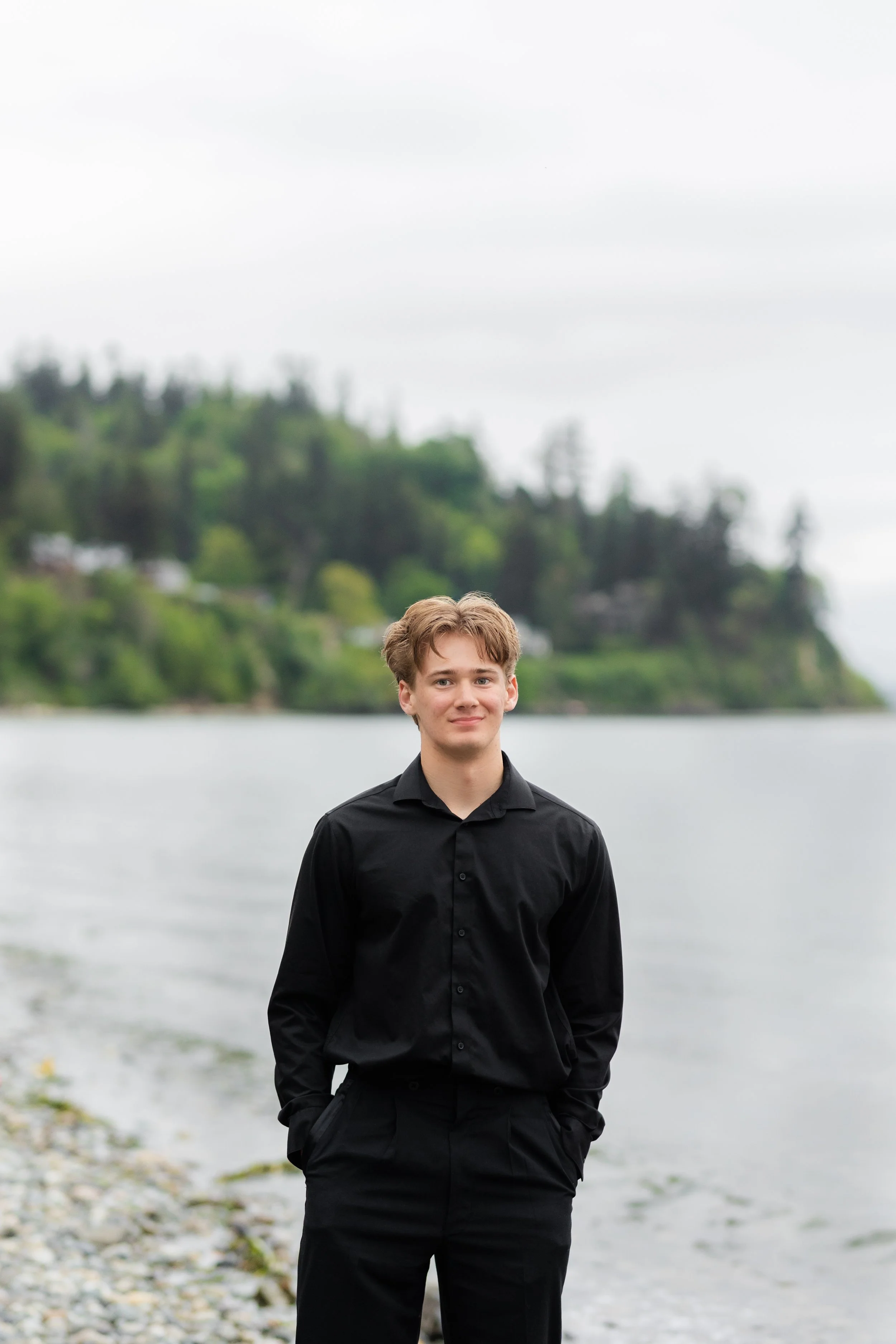 Kingston High School senior picture taken in Indianola, WA