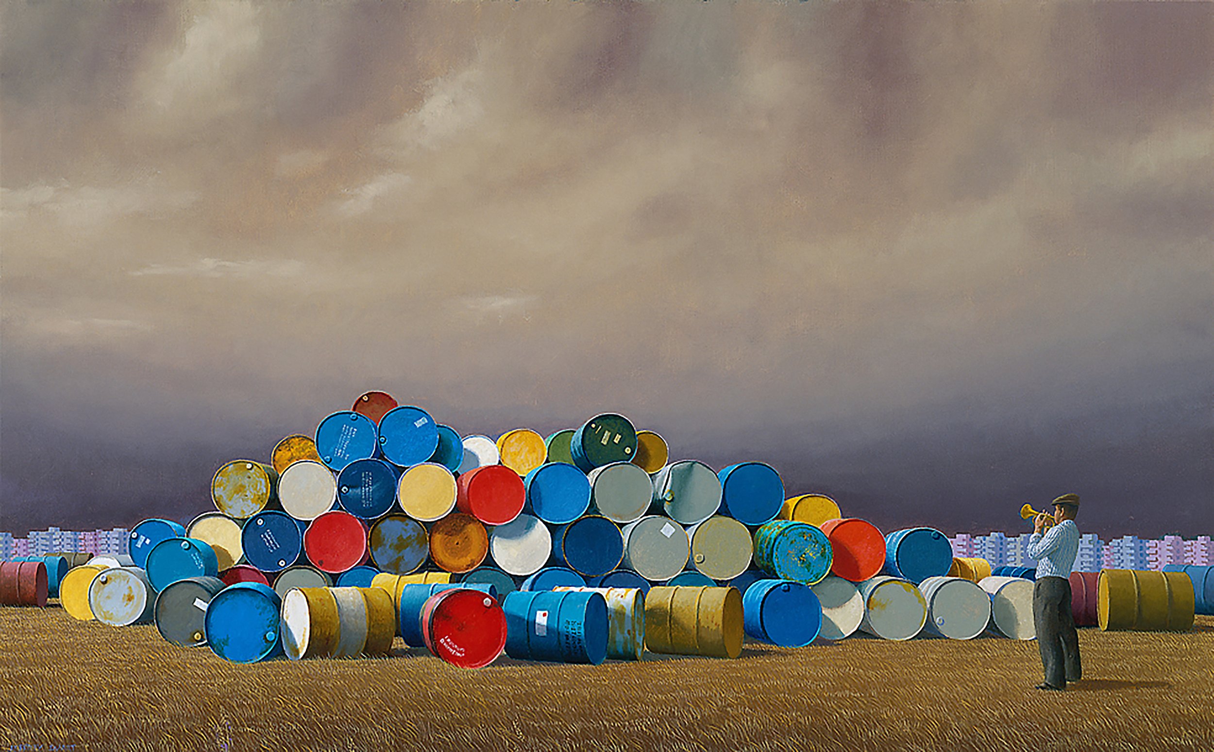 Jeffrey Smart. The oil drums, 1992