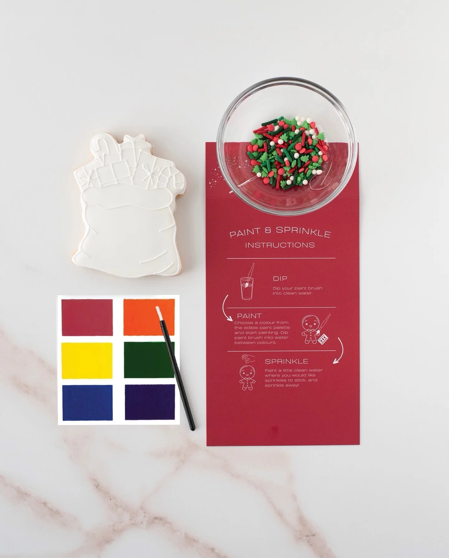 Christmas 2025 Sneak Peek #5 of 6: Paint and Sprinkle Cookie Set

Bring holiday magic to life with this Paint &amp; Sprinkle Cookie Set! Kids (and grown-up kids) will have loads of fun decorating Santa&rsquo;s toy sack (approx 3.25&rdquo;) with edibl