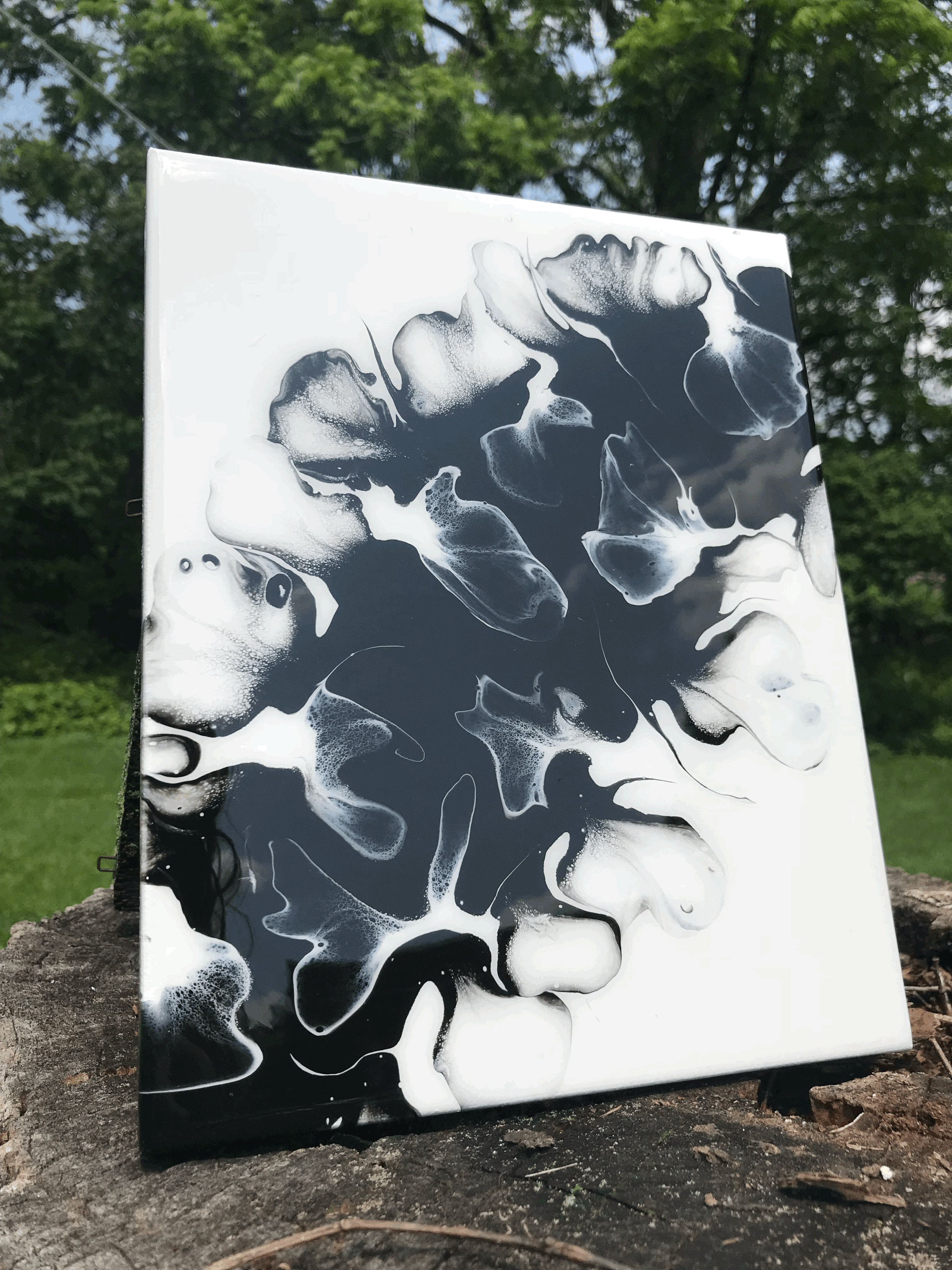 Acrylic and resin on canvas