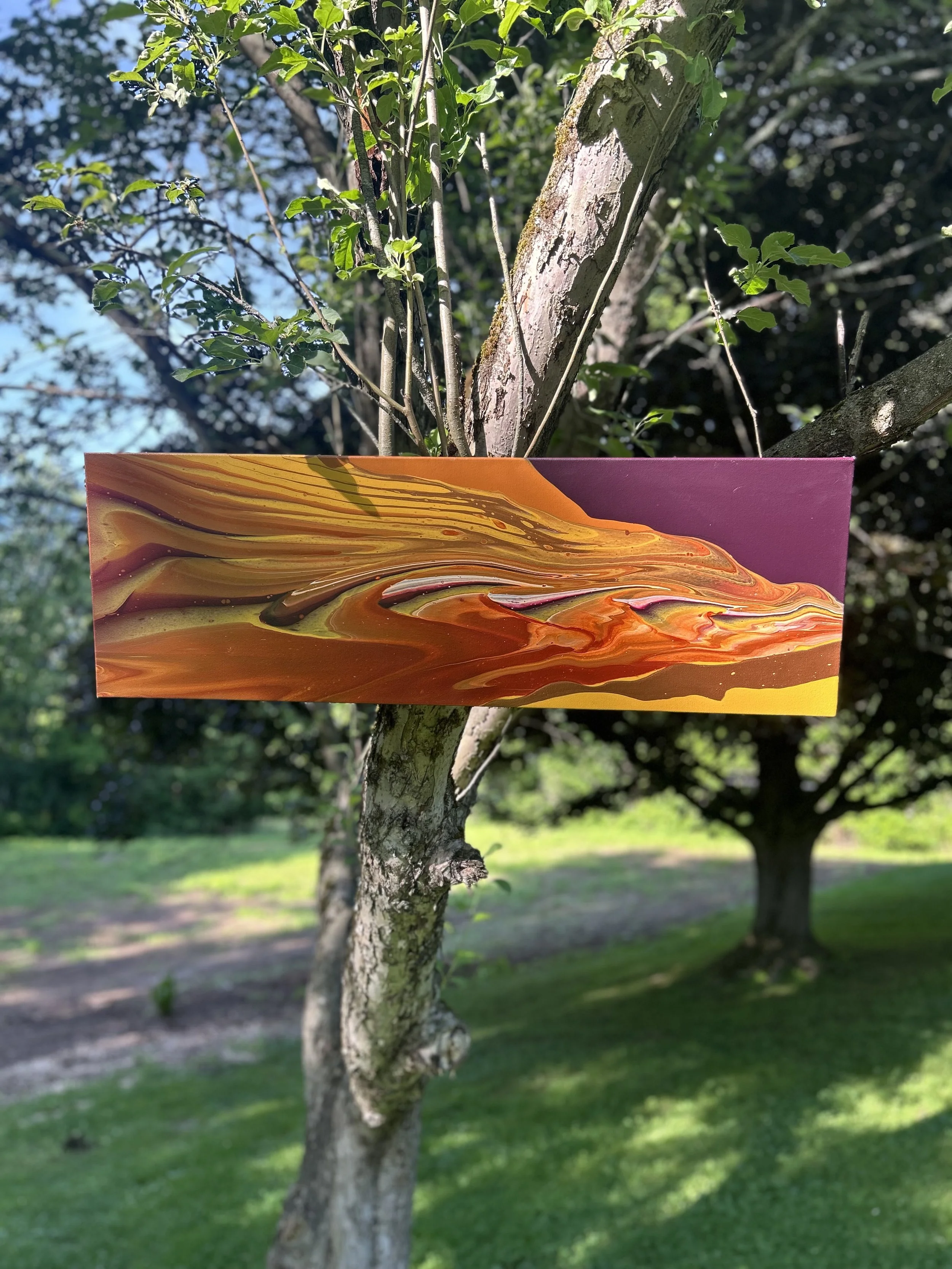  Acrylic on canvas  12 × 36 inches   $300  