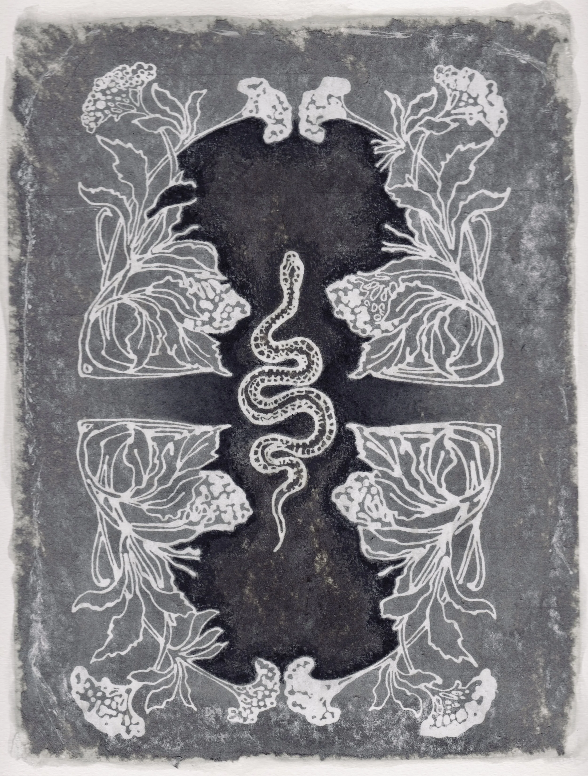 Snake mixed-media artwork
