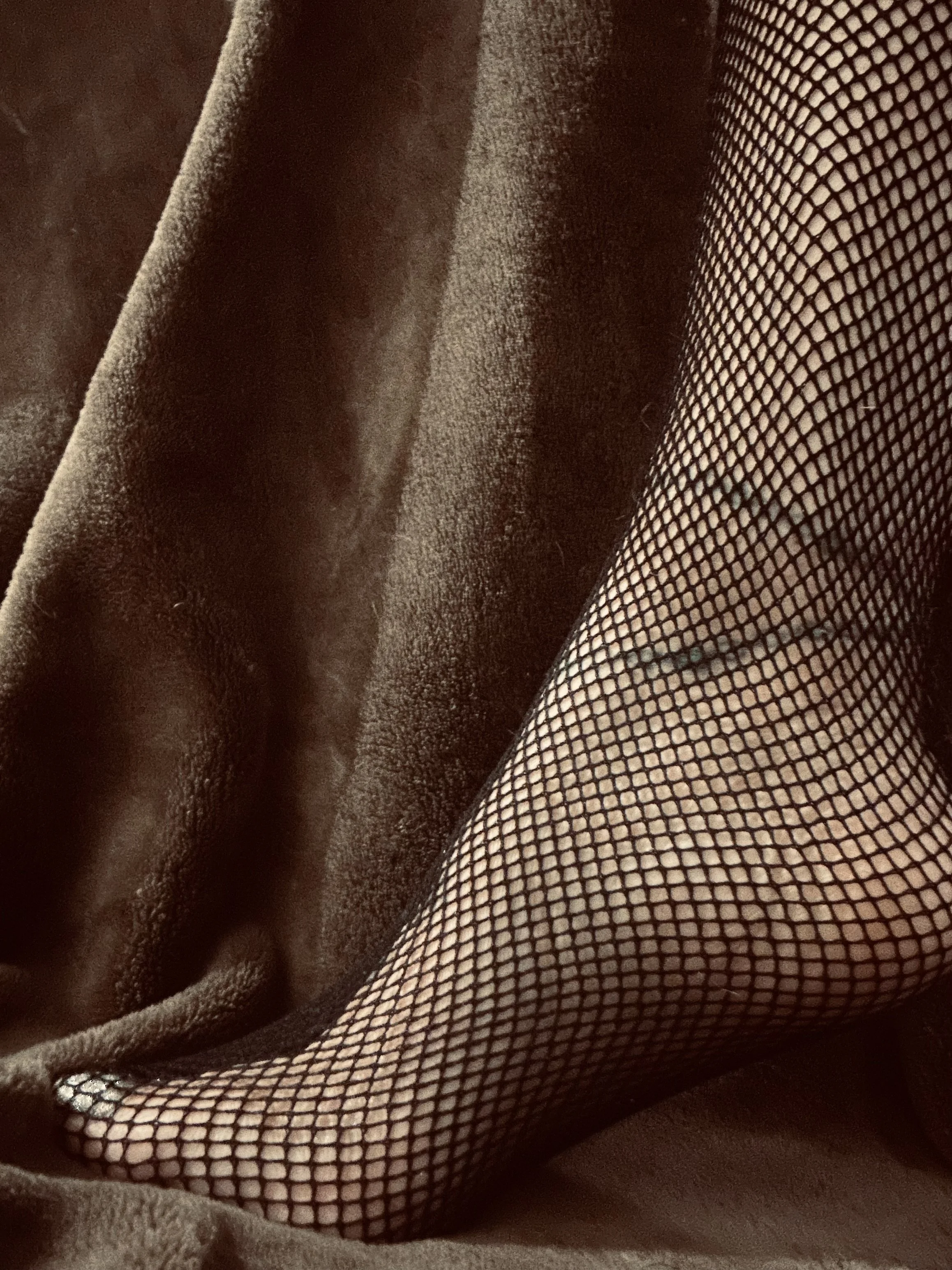 One Pair of Elegantly Worn Fishnets—Pure Seduction!