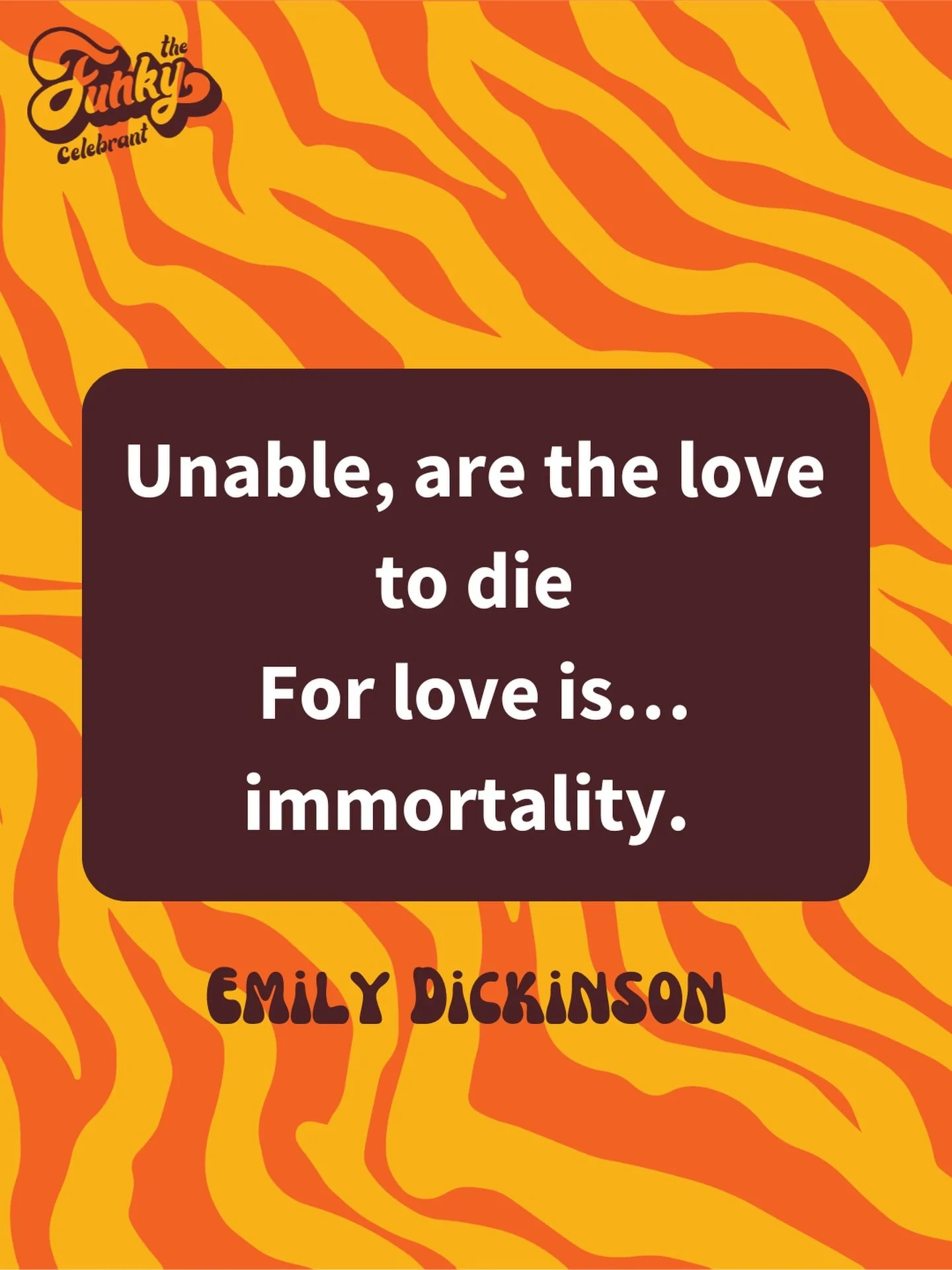 I&rsquo;ve heard this quote many times at funerals and it always lands so well. 

It&rsquo;s true.. your person might die, but your love for them will live on forever! 

#funeralcelebrant #modernfunerals #thefunkycelebrant #melbournefunerals #modernm