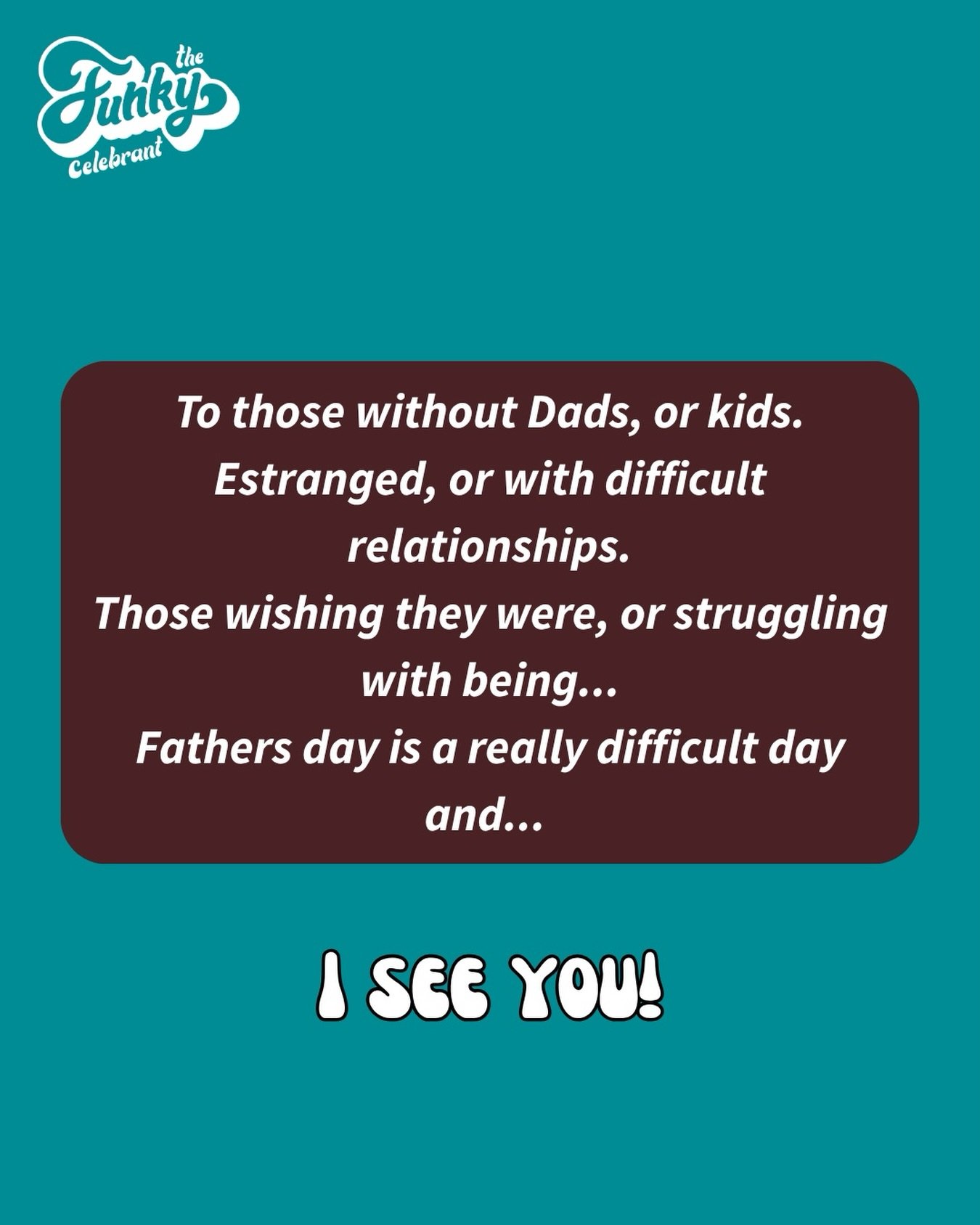 It&rsquo;s safe to come back to the socials now&hellip;.

#fathersday #parentgrief #thefunkycelebrant #funeralcelebrant #modernfunerals