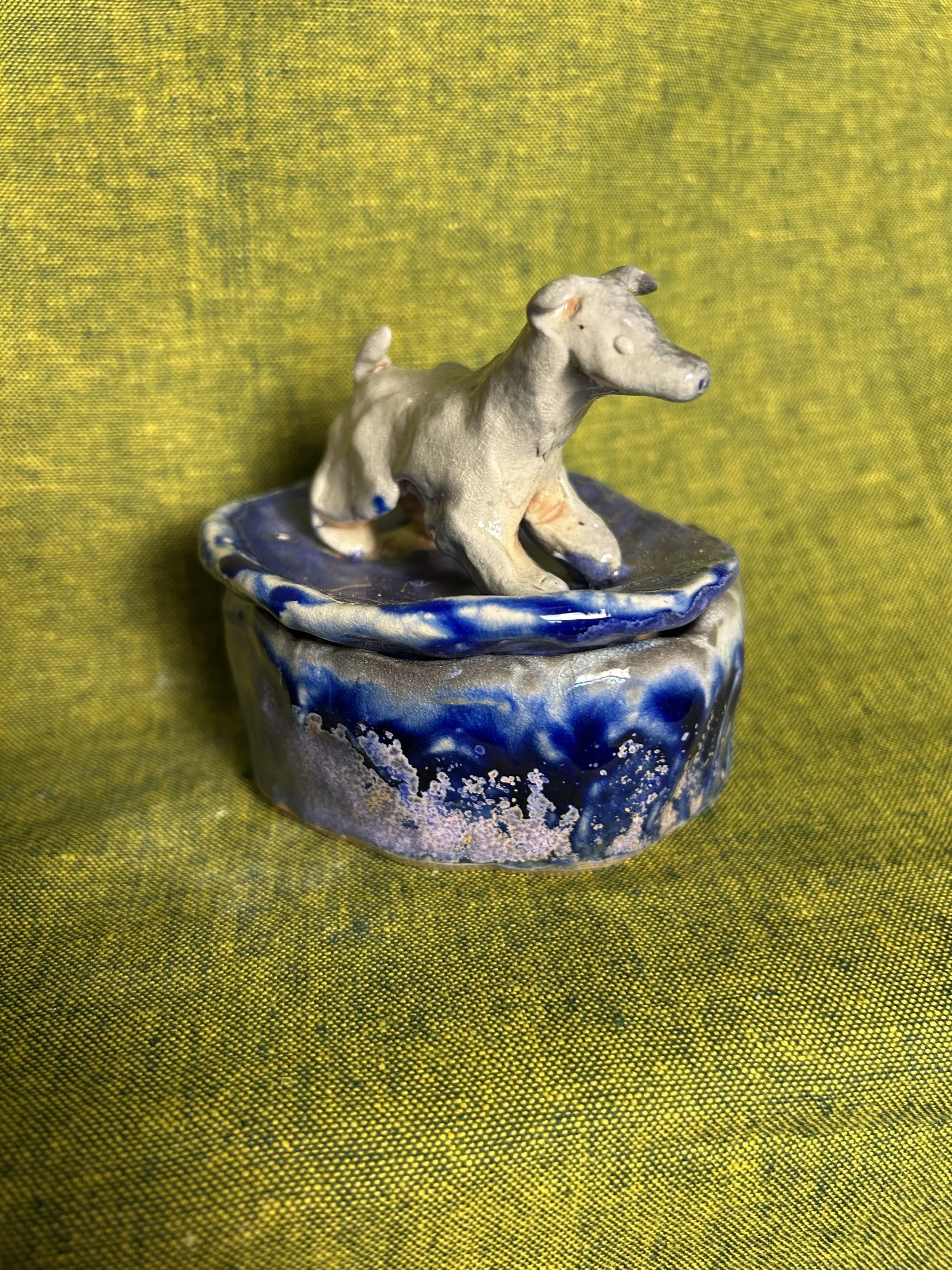 Soda Fired Box with Dog Ready to Play