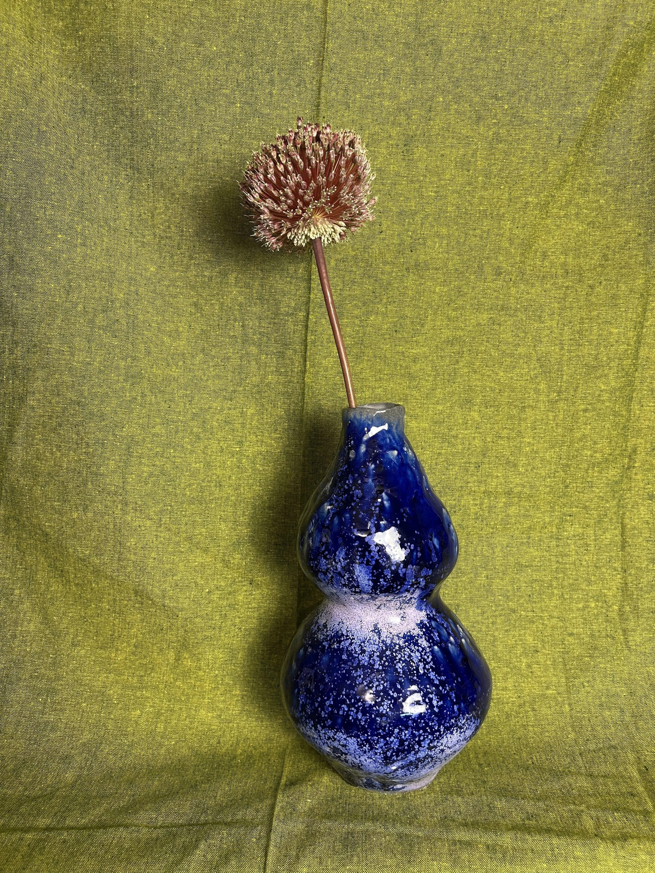 Soda Fired Vase with Single Flower