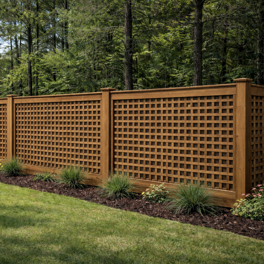 Privacy Fence with Square Lattice +Cap & Trim