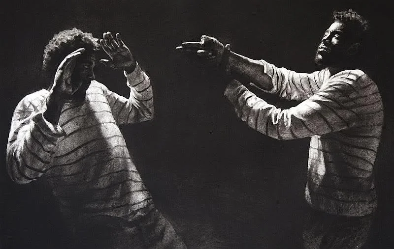  Self 
 90cm x 130cm, charcoal and pastel on paper 
 2010 
