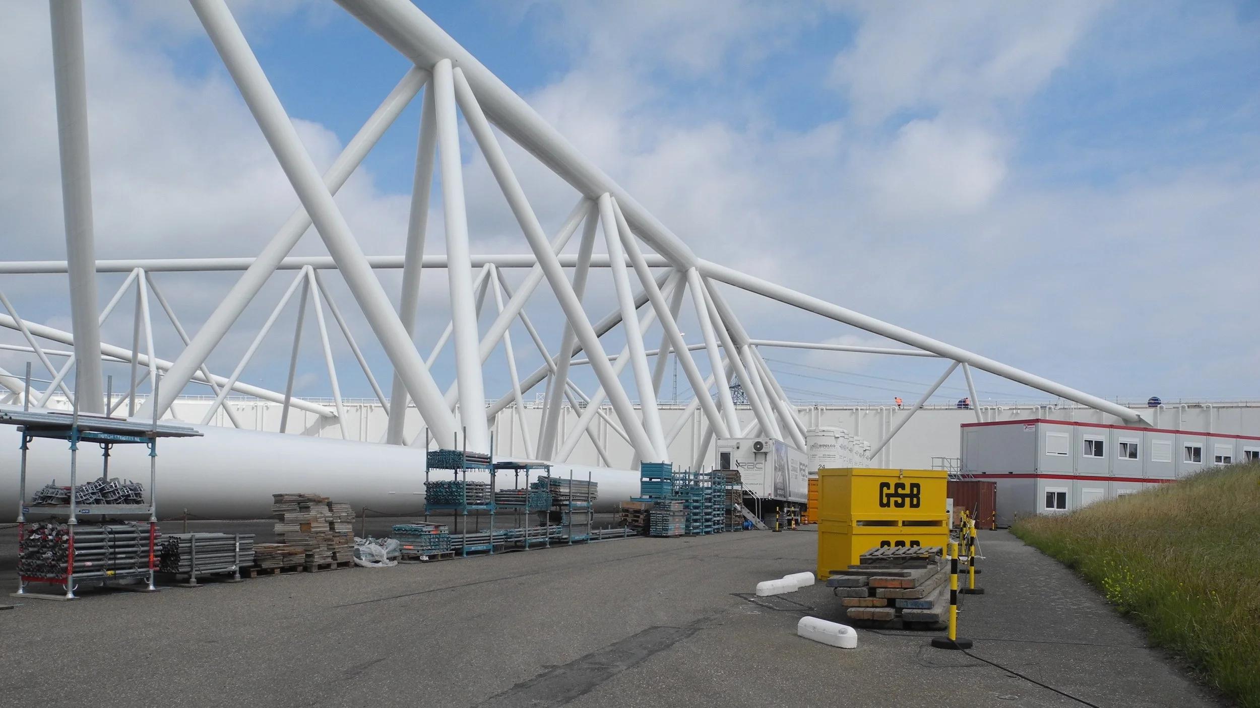 Maeslant Barrier in the Netherlands undergoing maintenance