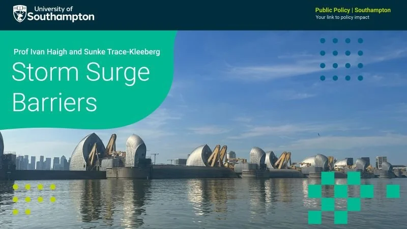Appearing on the Public Policy Podcast to discuss research supporting storm surge barrier teams in adapting to climate change impacts. Click the image to listen to the episode