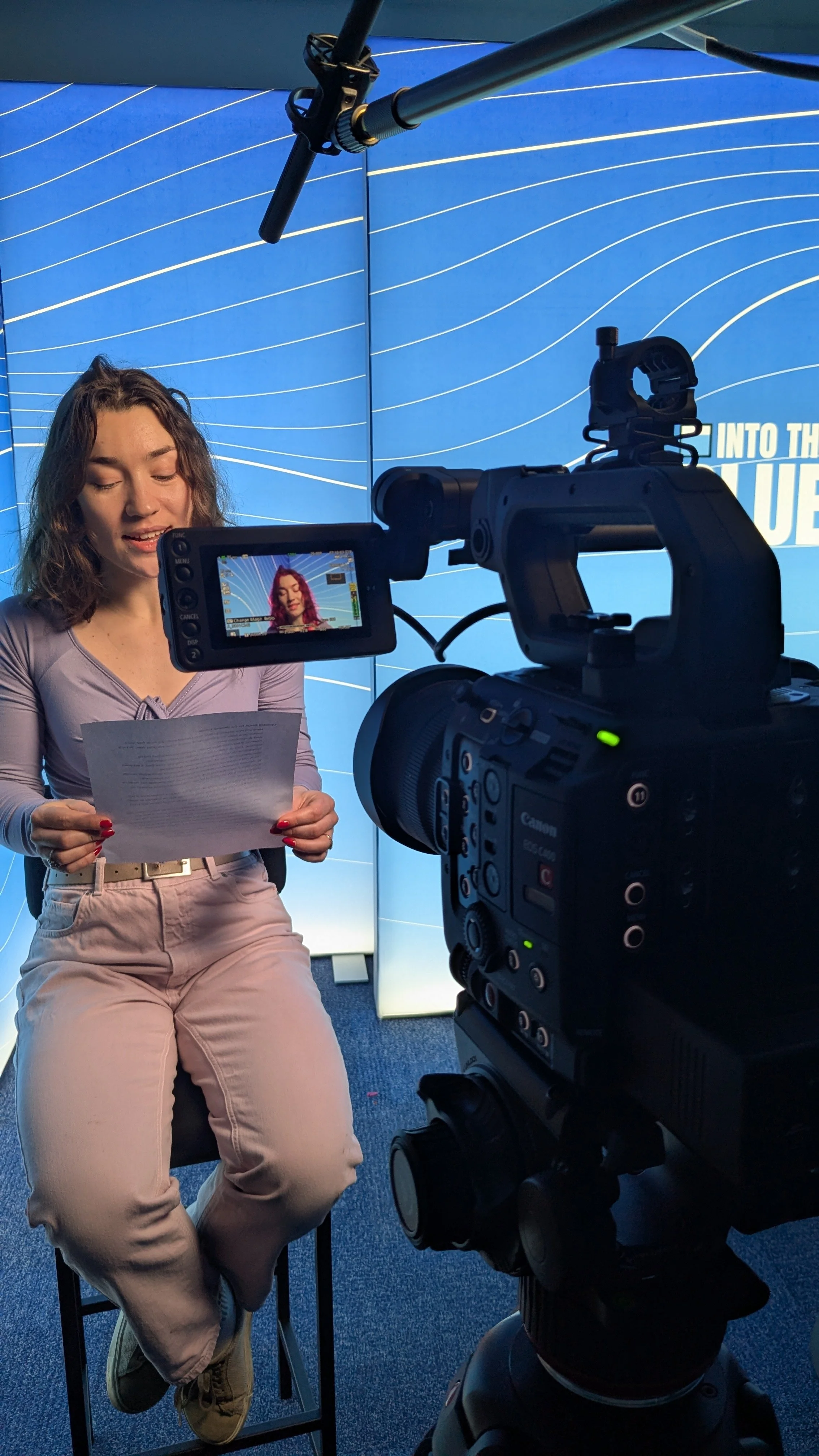 Filming a presenter for a short-form video series on the evolution of ocean temperature measurements. See videos below
