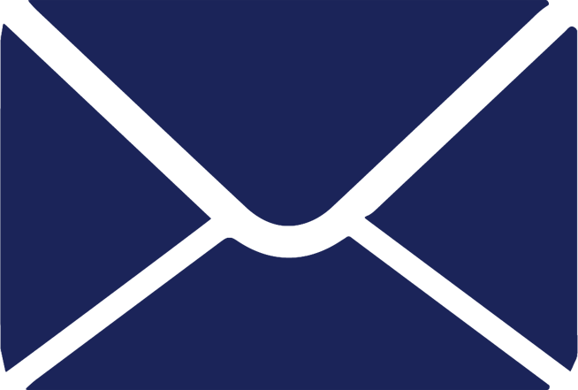 A navy blue envelope icon with a dark outline.