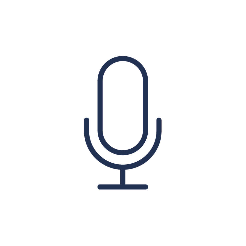 An icon of a microphone.