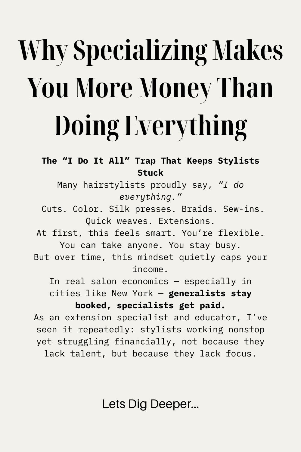 Why Specializing Makes You More Money Than Doing Everything