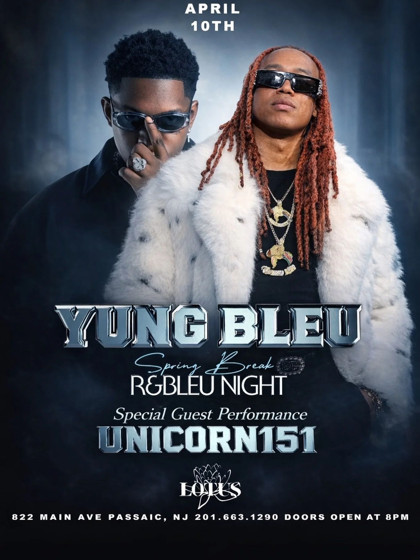 It&rsquo;s Time! Tristate Areaaaaa 👀🔥

@Unicorn151 Performing Live With @bleuvandross

📆 Friday April 10, 2026 

Come through and see Me &amp; @bleuvandross live under the stars. It&rsquo;s R&amp;B night so you know we&rsquo;re playing nothing but