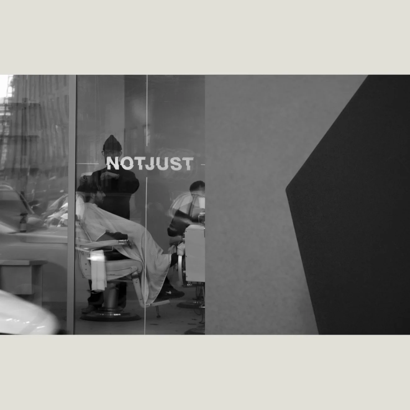 &ldquo;NOTJUST is a brand approach to Barbering, the idea was to fuse all of my creative interests into a space/brand that others can enjoy and absorb within their routine living. 

Haircuts are part of daily life, and can often be seen as a thrill-l