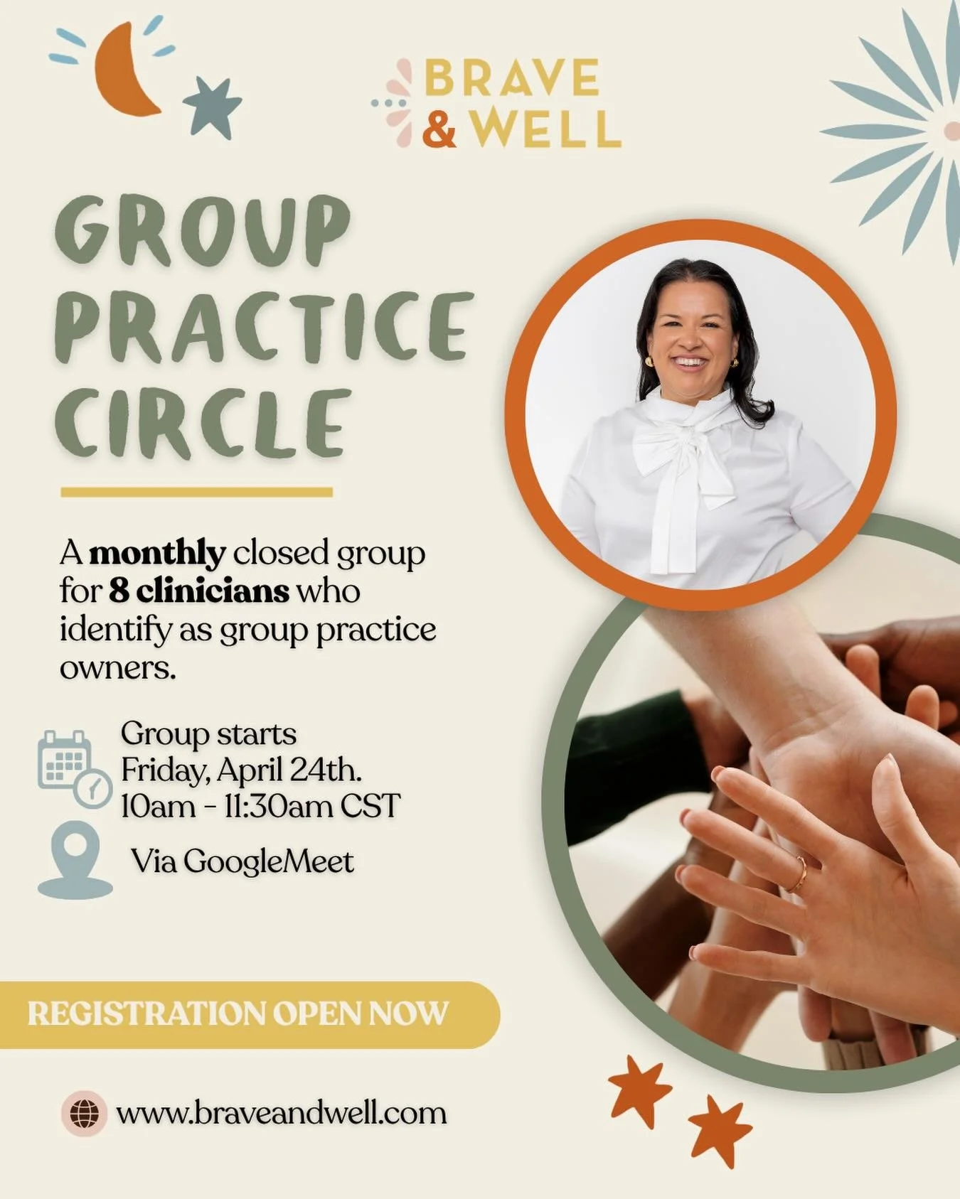 It&rsquo;s back. 👏🏽 

For the group practice owners who are building something real &mdash; and don&rsquo;t want to do it alone.

The Group Practice Circle is officially re-opening, and I only have 5 spots left. 🙌🏽

This is a intimate, closed gro