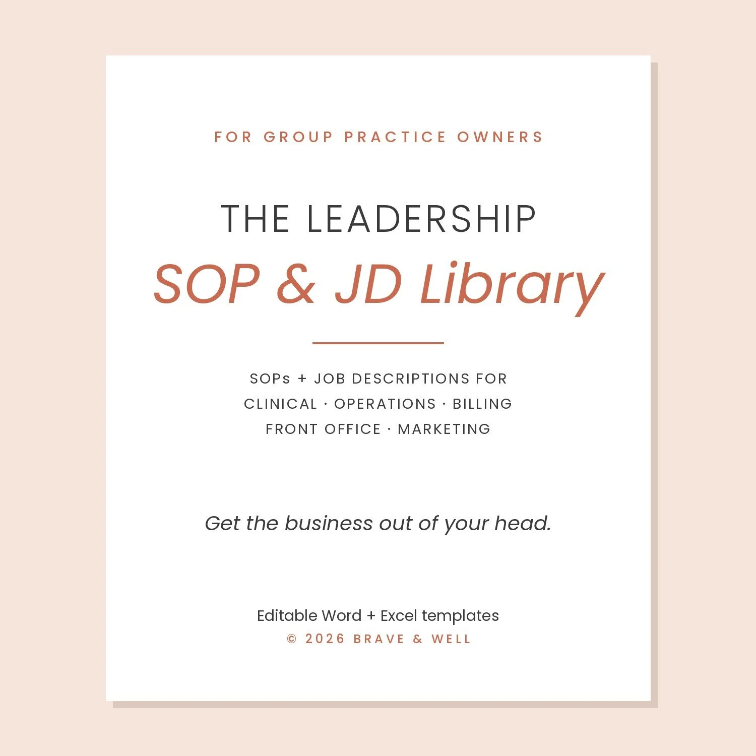 The Leadership SOP & JD Library