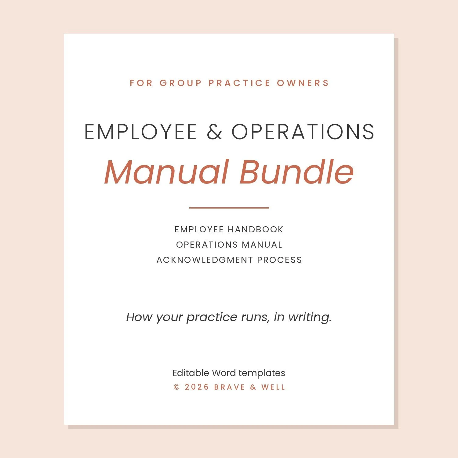 Employee and Operations Manual Bundle