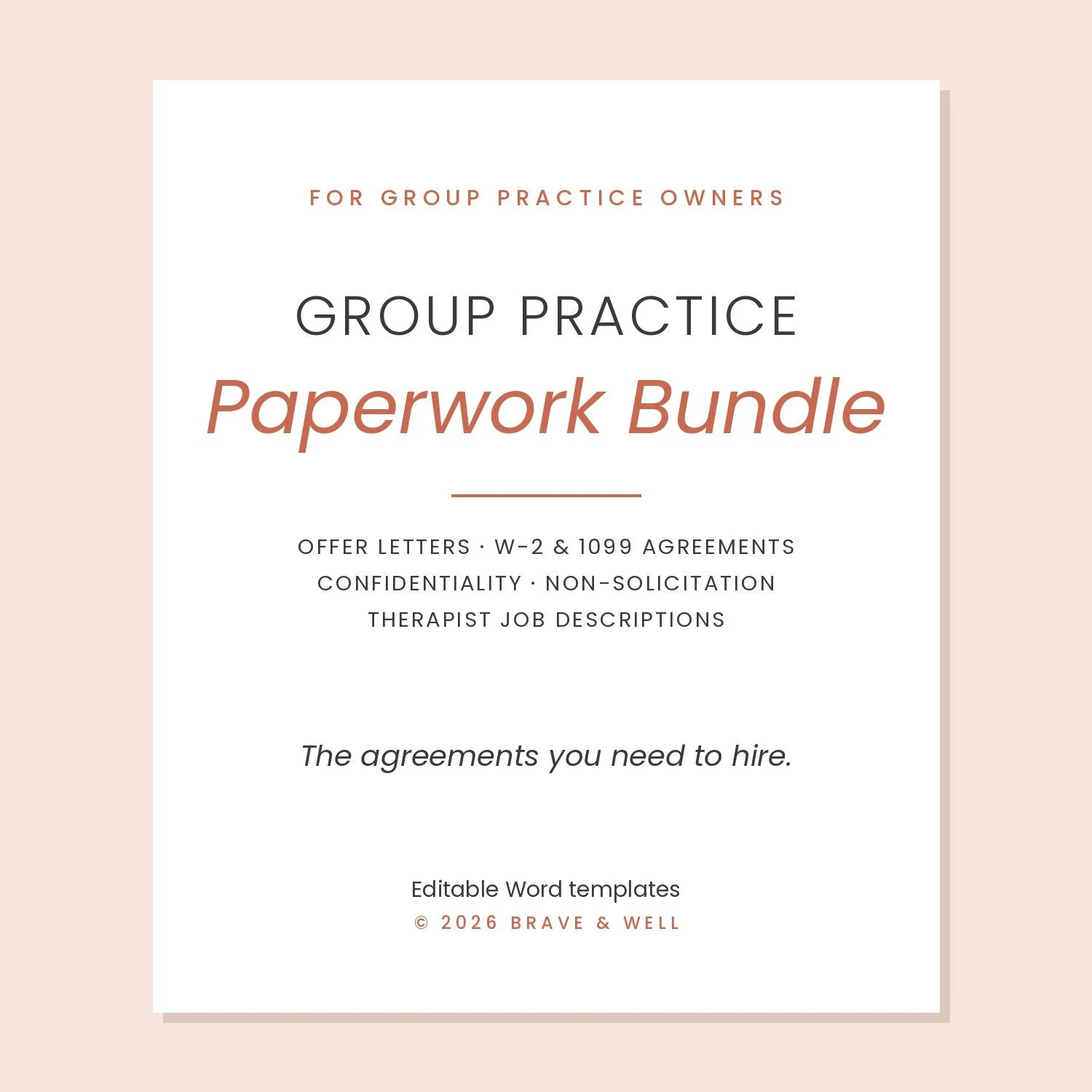Group Practice Paperwork Bundle