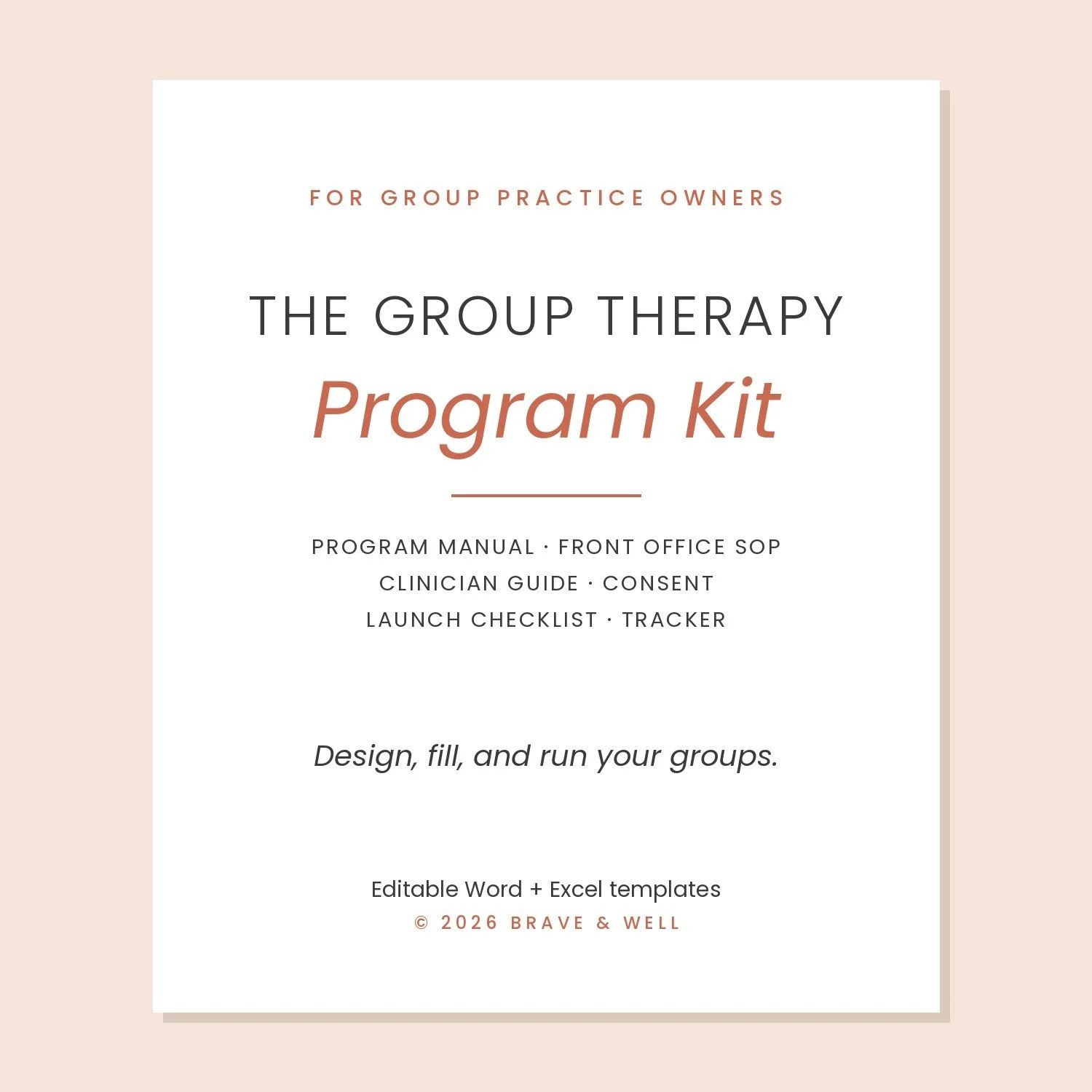 The Group Therapy Program Kit