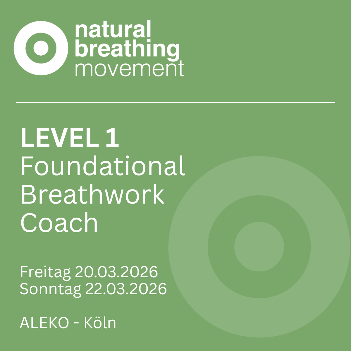 NBC® Level 1 Breathwork Coach Ausbildung