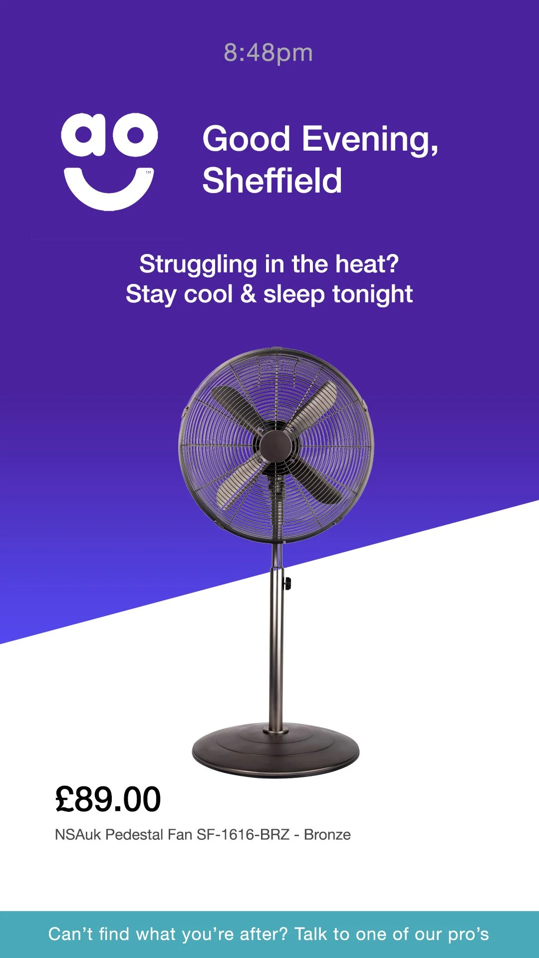 Dynamic screen - Using time / date function select a range of products which align with the time of year. - Summer
