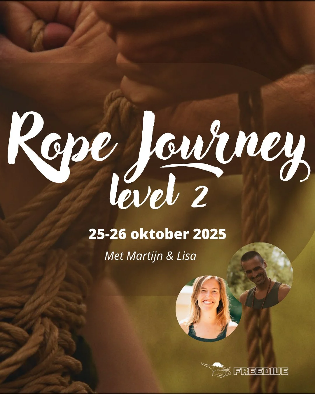 Voor de mensen die een 'gewone' Rope Journey al eens bij ons hebben gedaan en graag wat verder de diepte in duiken met touw, hebben we hier de Rope Journey level 2! β 
β 
Een weekend in oktober waarin je een dag lang aan de slag kan gaan met een verdie