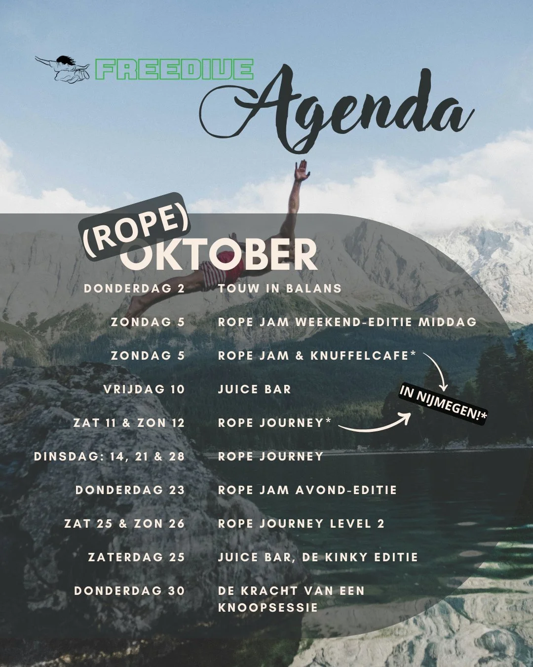 Het is bijna oktober, en wij doen mee met 'ropetober', bedacht als manier om je knoop-leven een boost te geven in deze herfstige tijd. En aangezien wij allemaal heel erg fan zijn van knopen, dachten wij, daar doen we lekker aan mee! β 
β 
Afgezien van