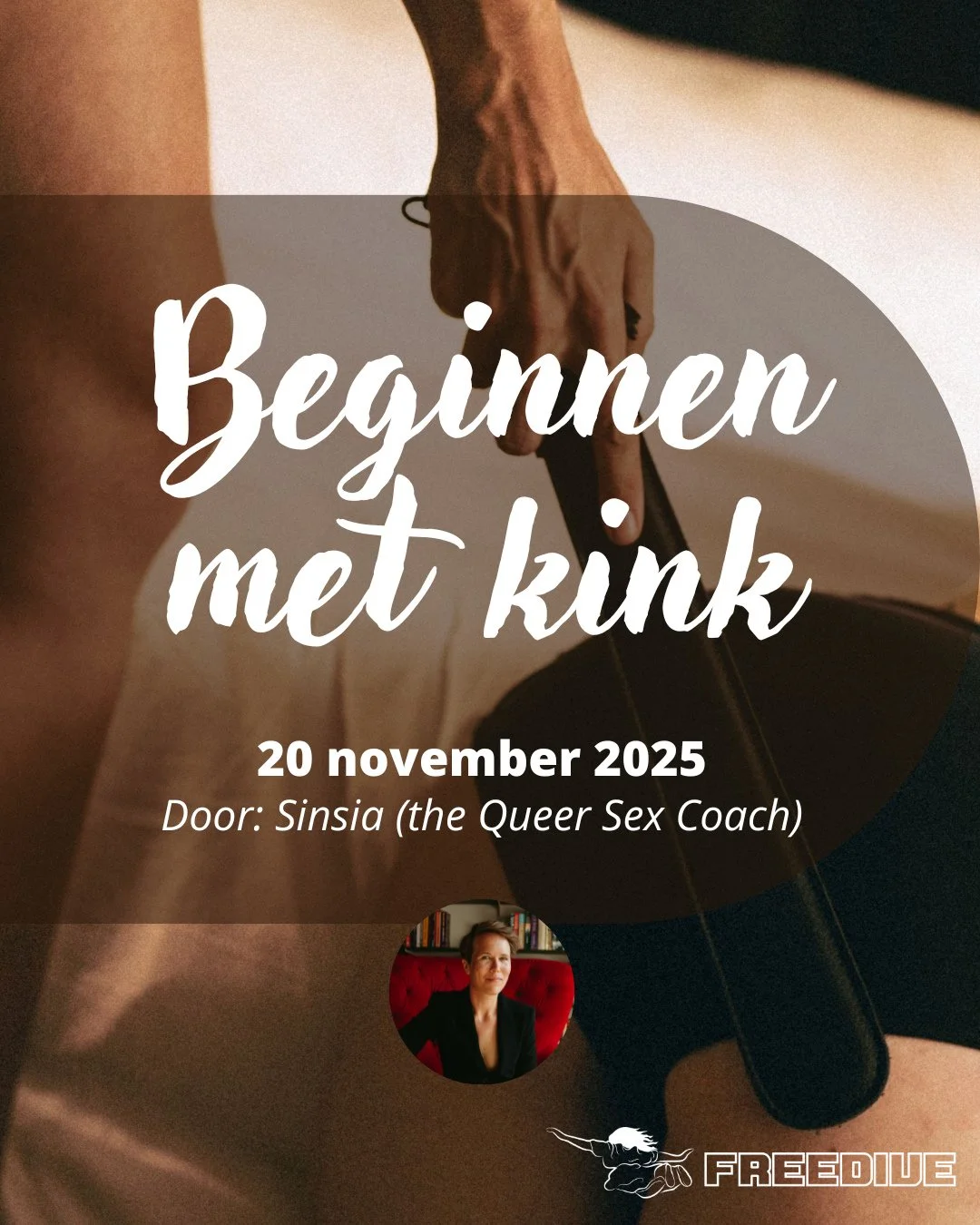 Sinsia komt weer terug! ππ€© Sinsia geeft op donderdag 20 november een fijne workshop waarin die je laat ervaren hoe het kan voelen om samen in een bubbel te stappen wat kink heet. Super vet! β 
β 
De vorige keer was al gaaf, maar dit keer gaan we nog