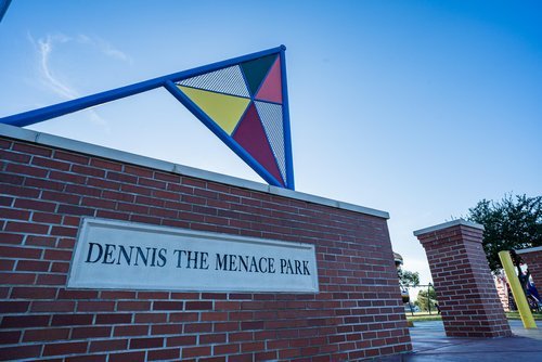 Dennis the Menace Park entrance sign