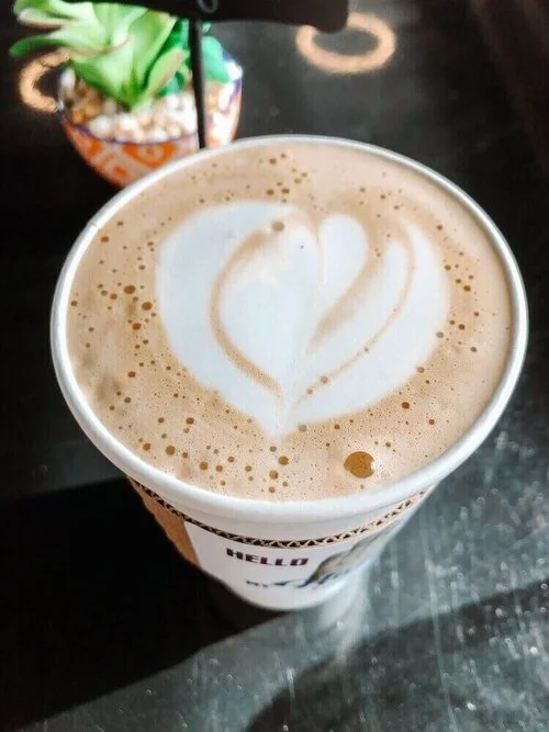 cafe latte at the Hand Cafe in Midland