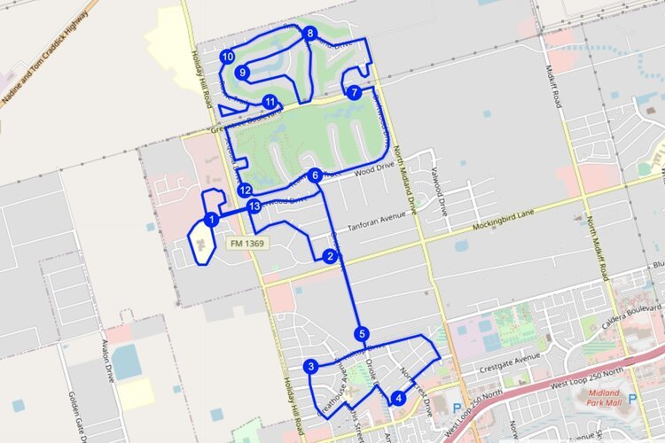 google map of Energy City Half Marathon Route