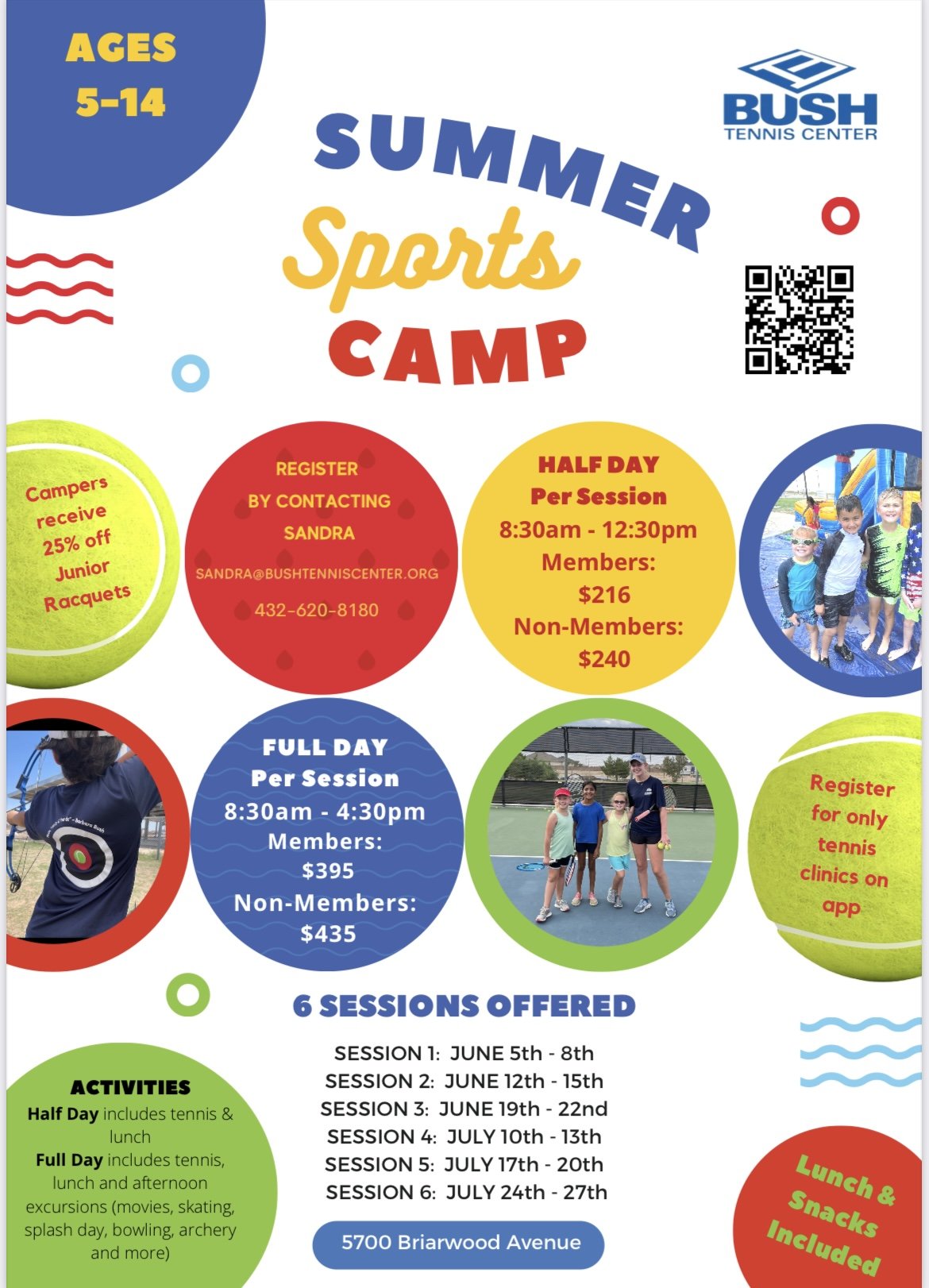 Bush Tennis Center Summer Sports Camp