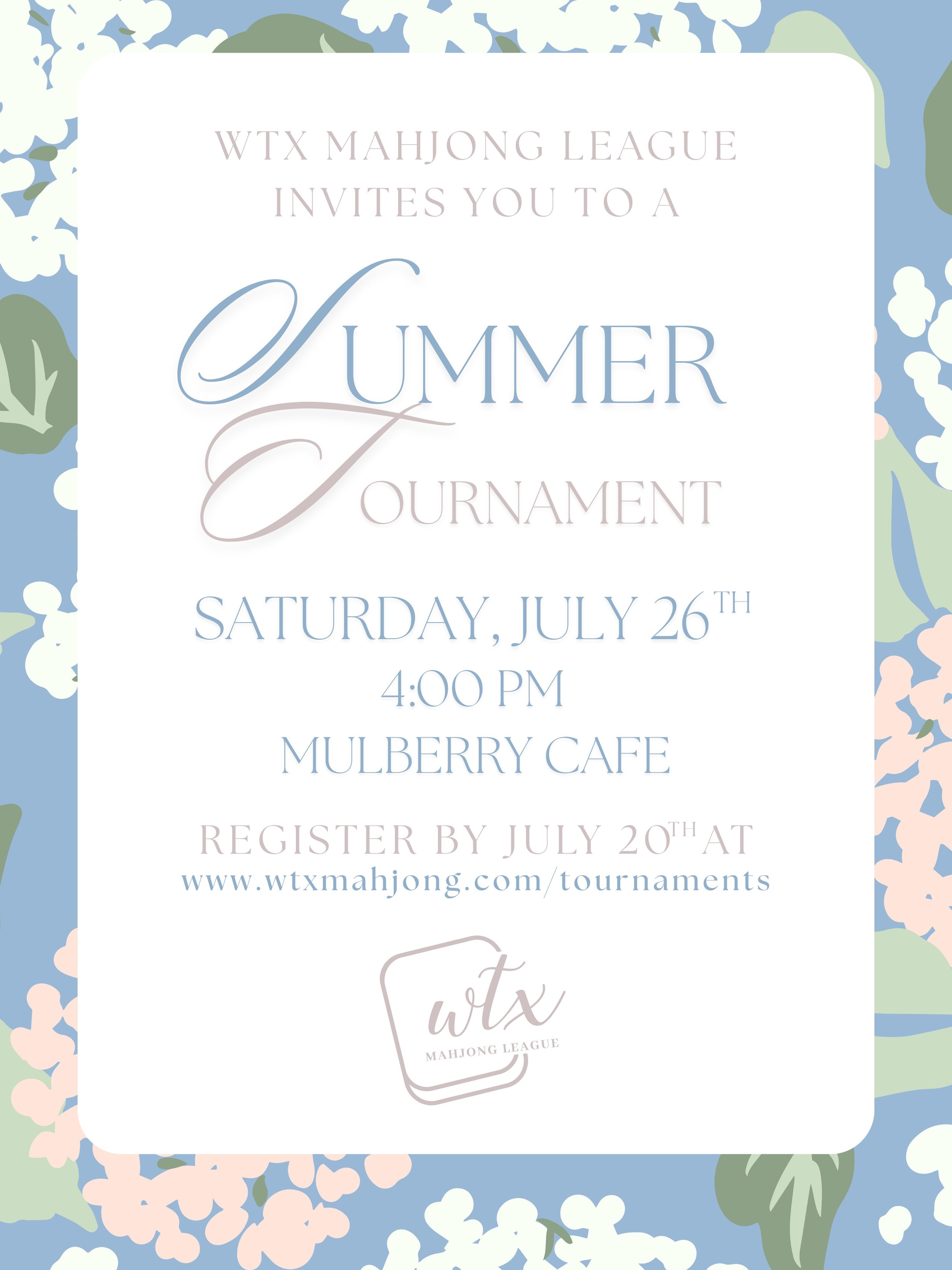 WTX Mahjong League Summer Tournament