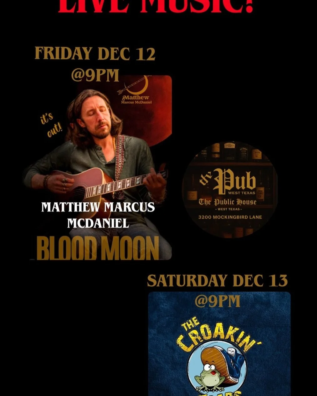 Live Music Matthew Marcus McDaniel