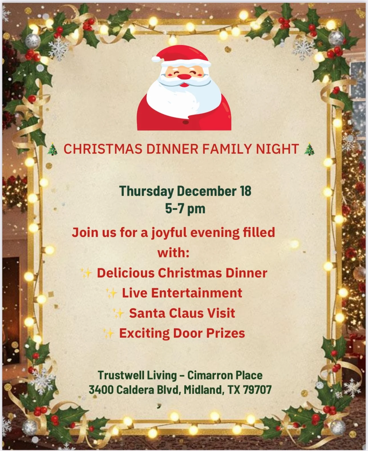 Christmas Dinner Family Night 