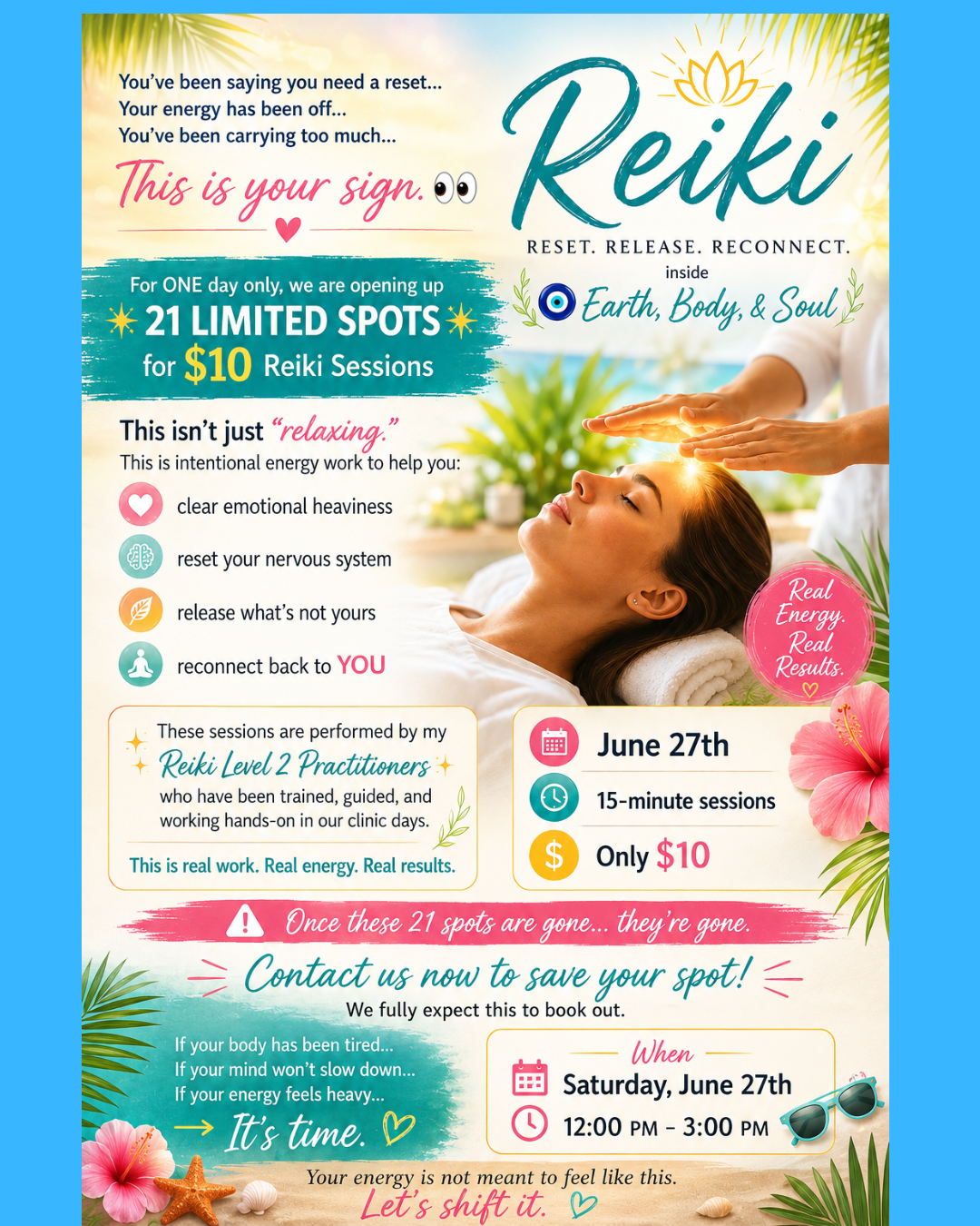 Reiki Clinic- Reiki for $10