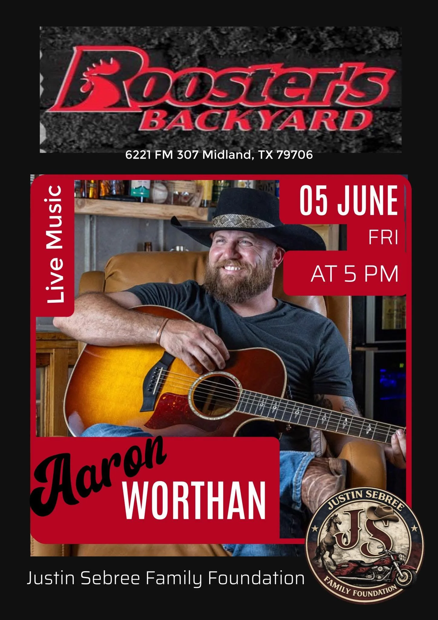 Live Music by Aaron Worthan at Rooster's Backyard