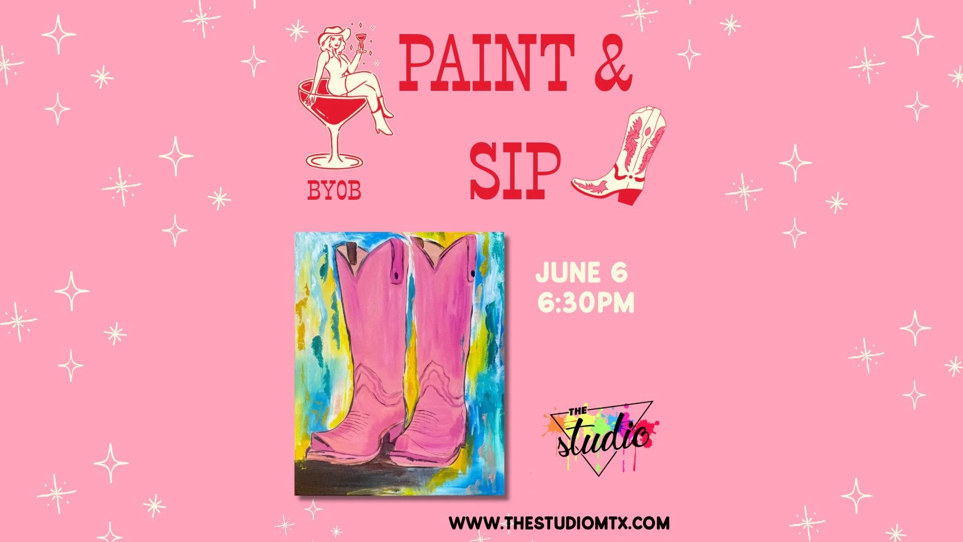 Paint and Sip – Pink Rodeo