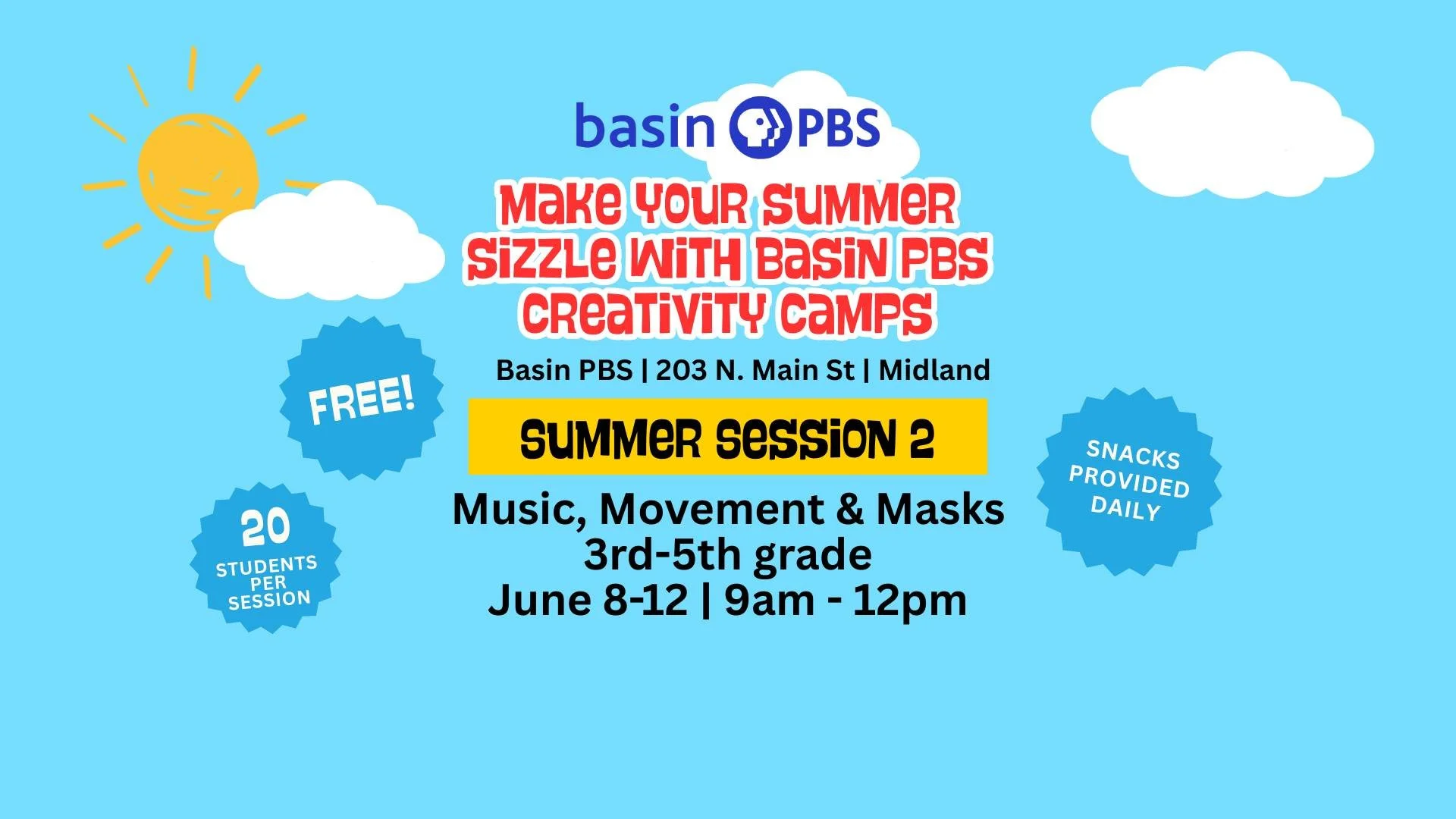 Music, Movement & Masks Summer Camp Session 2