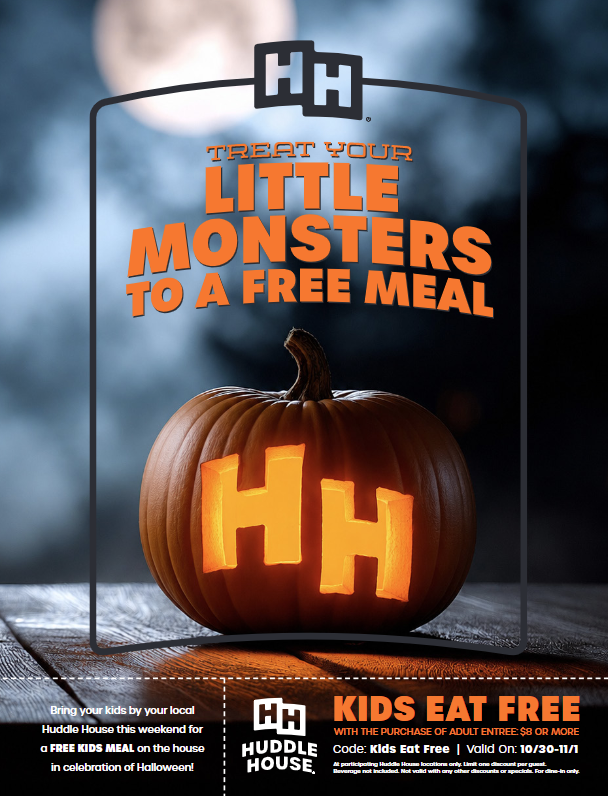 Treat Your Little Monsters to a Free Meal this Huddleween at Huddle House!
