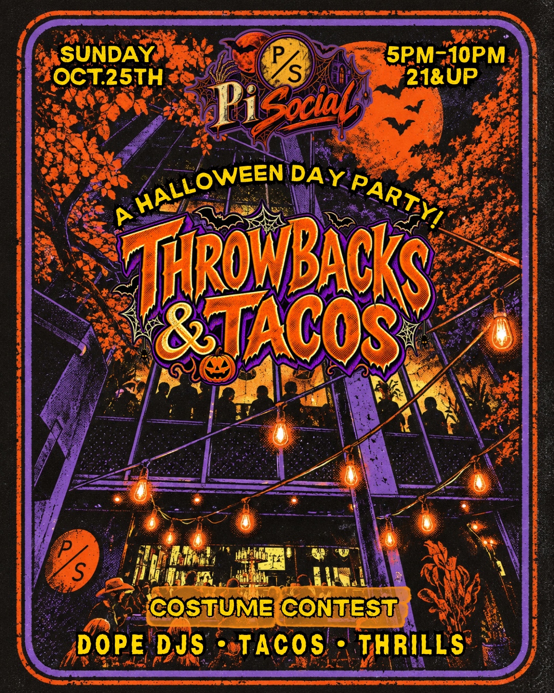 Throwbacks and Tacos Halloween party at PI Social
