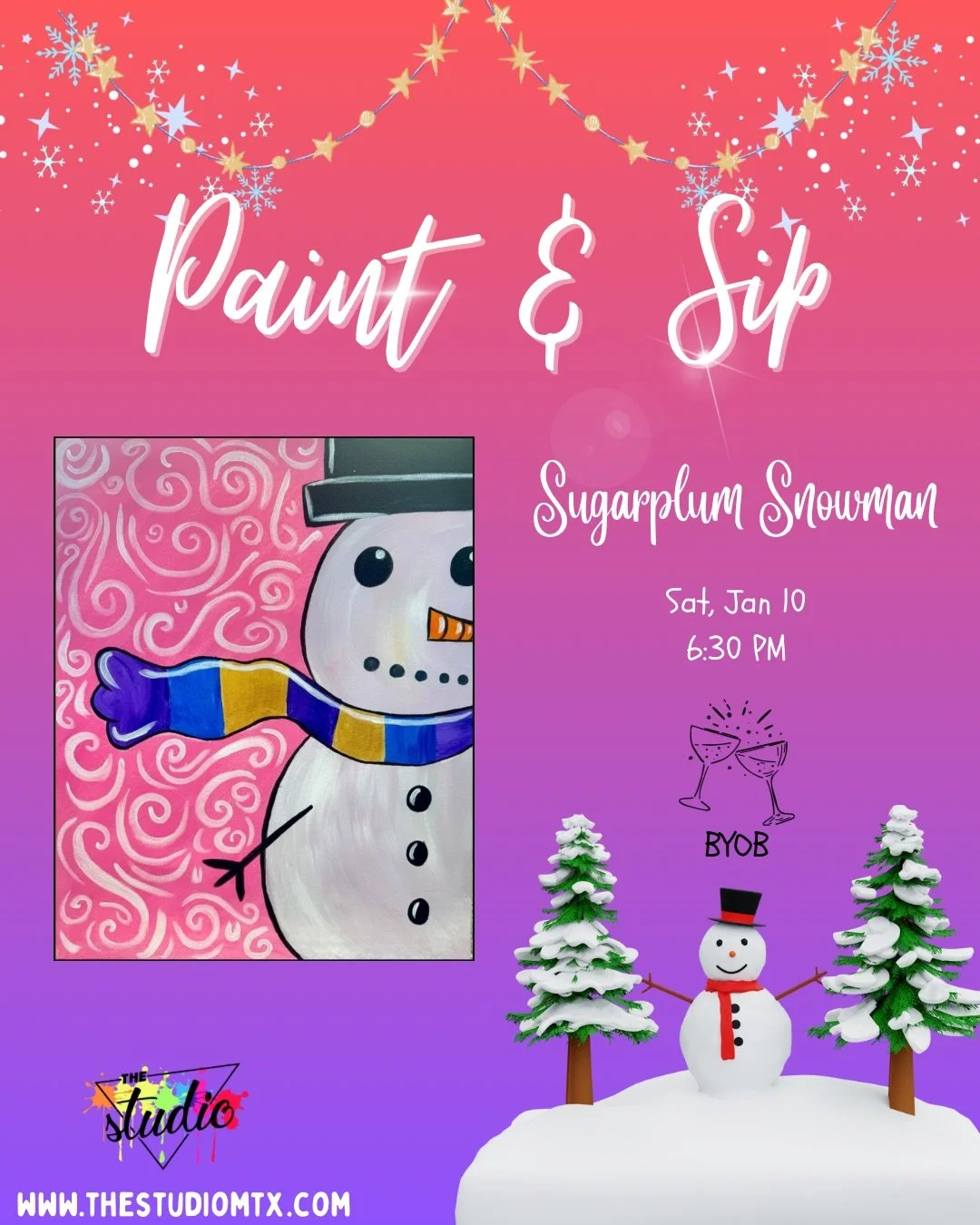 Paint & Sip - Sugar Plum Snowman