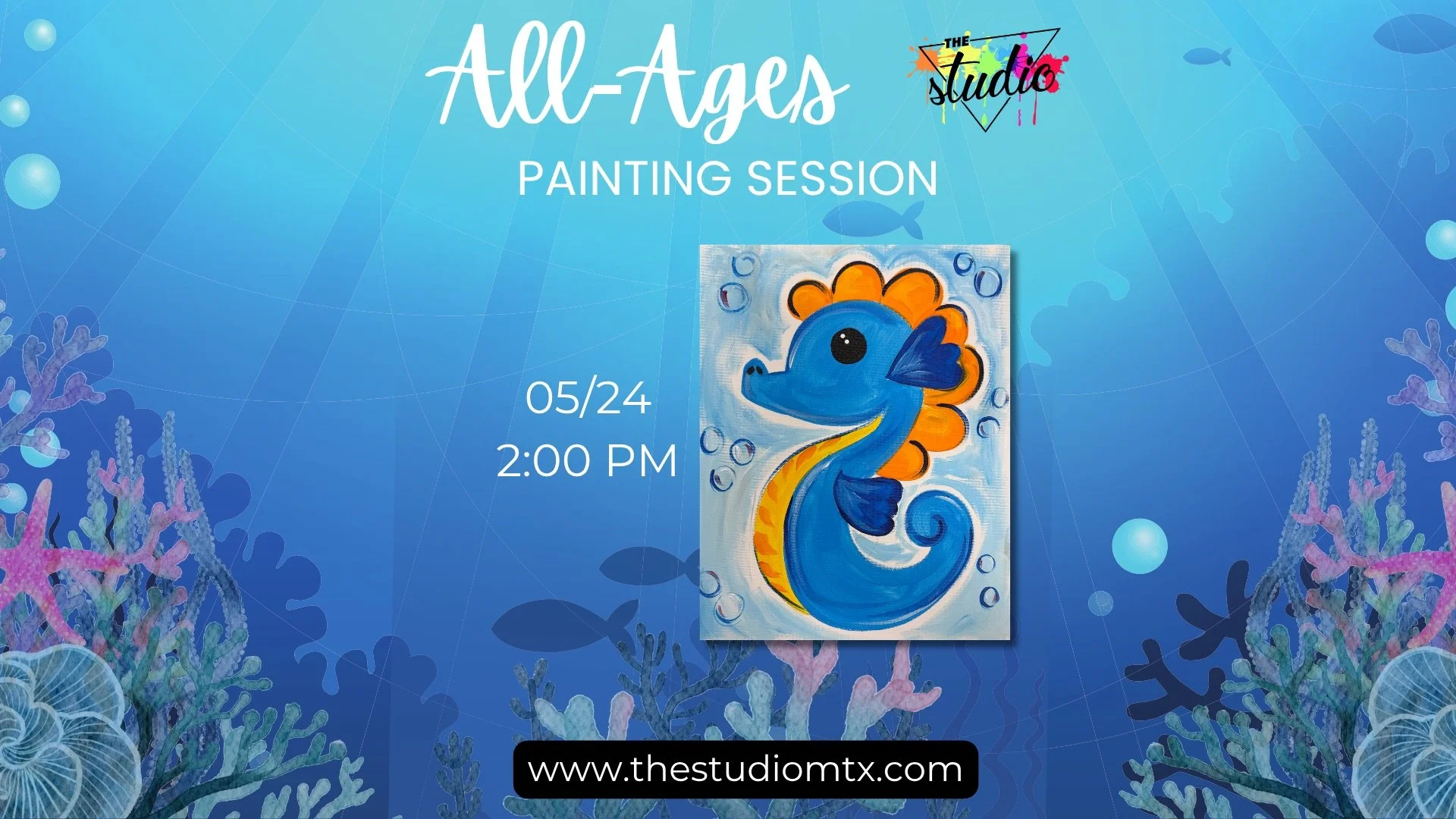 All-Ages Painting Session: Splashy the Seahorse