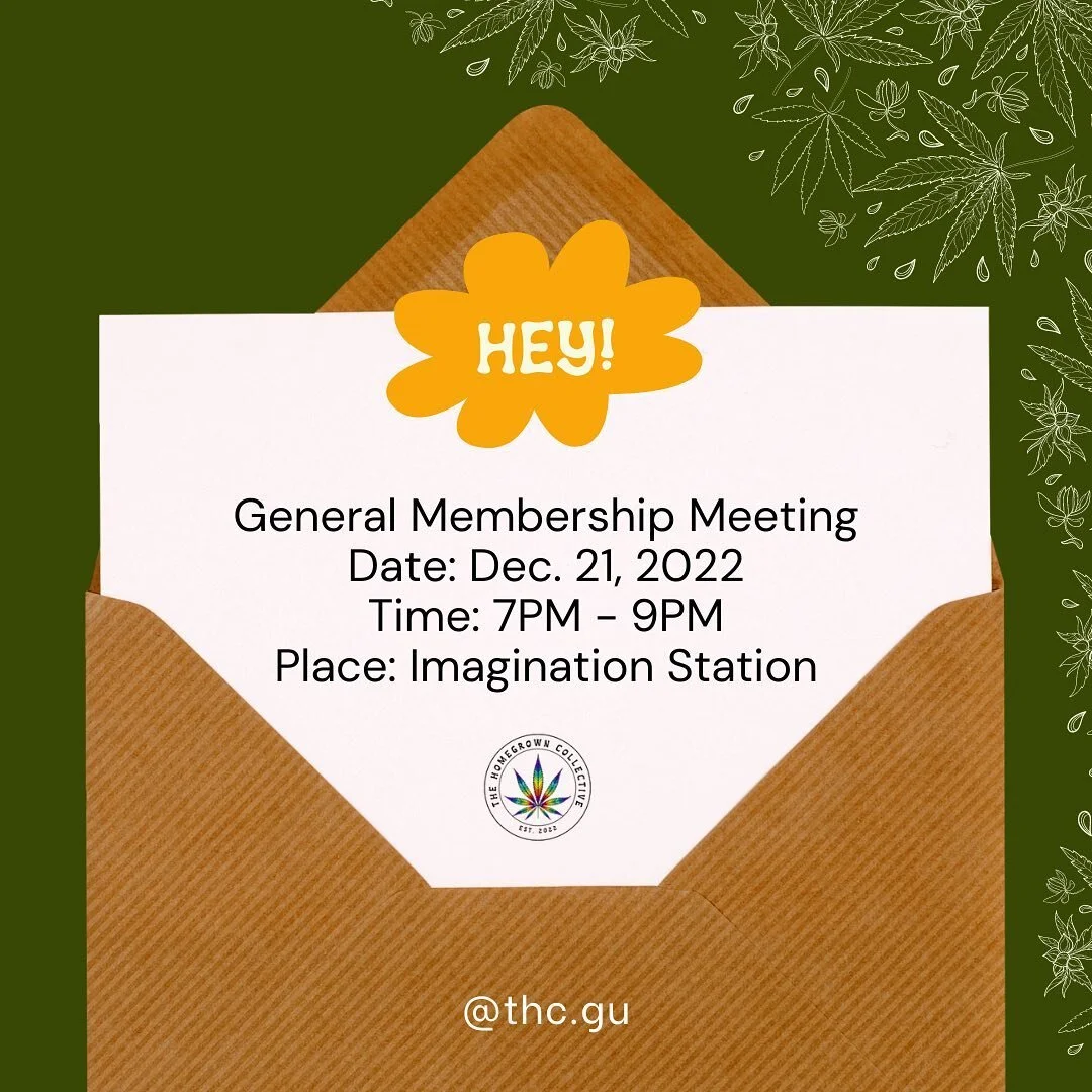 Hey Canna-fam! Tonight we are hosting our FIRST General Membership meeting at Imagination Station from 7PM - 9PM 🤯🥳 If you are a paid General Member, please come down to Hagat&ntilde;a and join us! 🔥

General Members should have received their fir